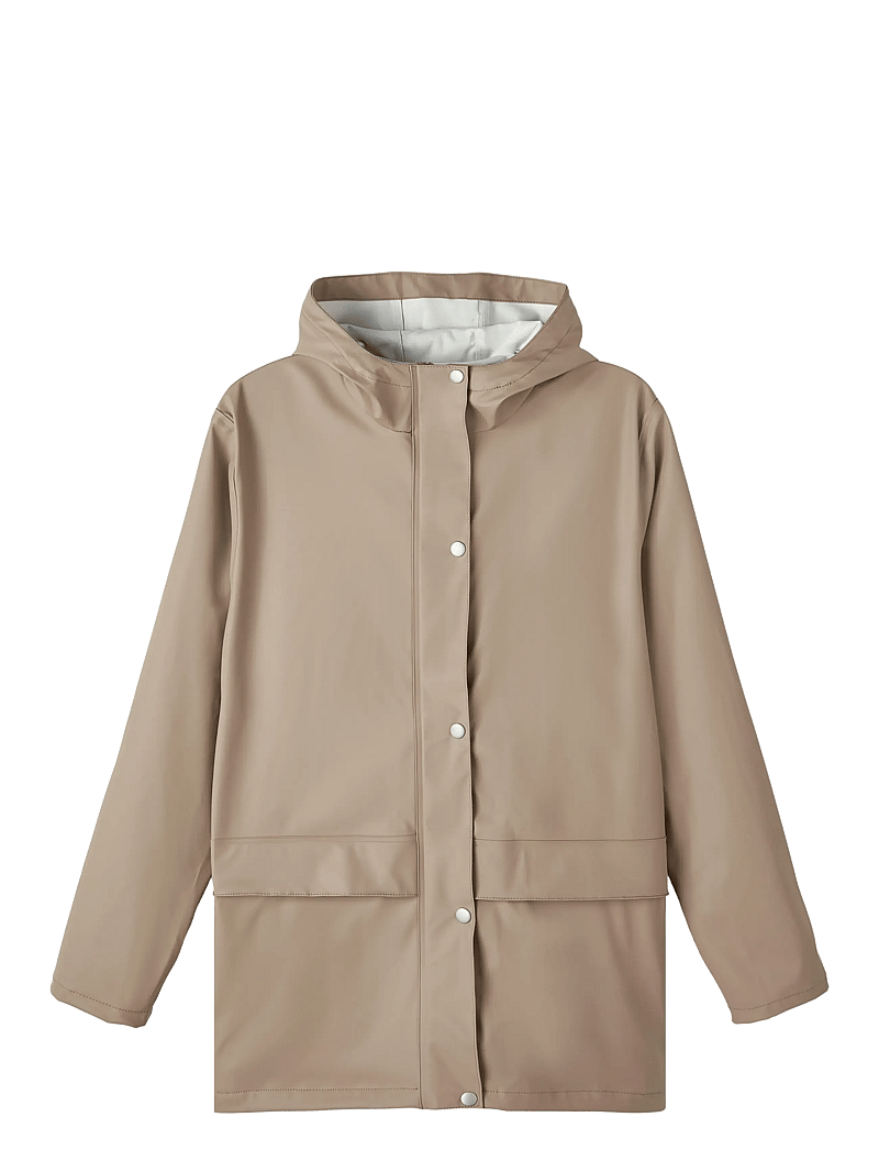 LMTD - NLNDRY10 LONG RAIN JACKET FO - regnjakker - mocha meringue - 1