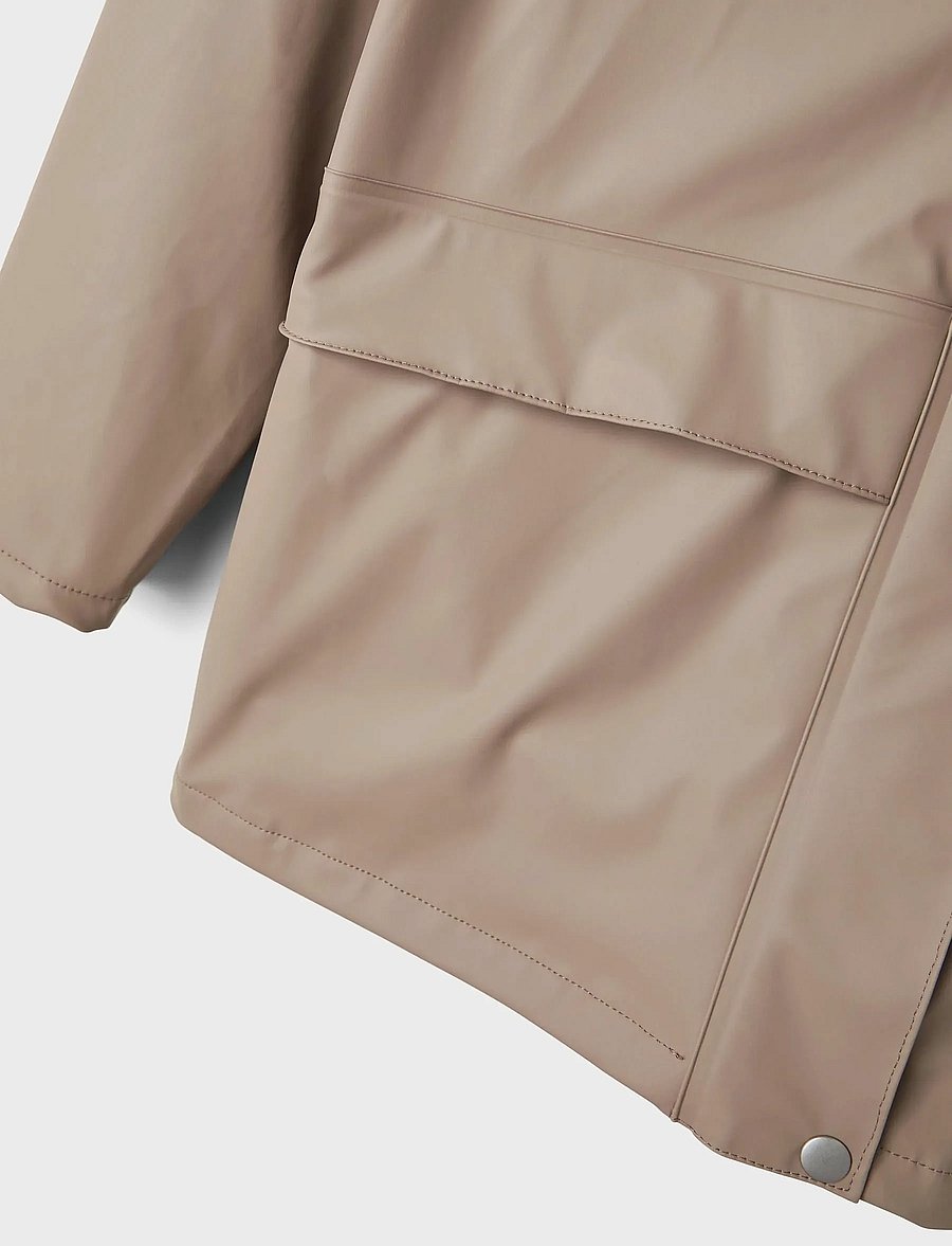 LMTD - NLNDRY10 LONG RAIN JACKET FO - regenjacken - mocha meringue - 3