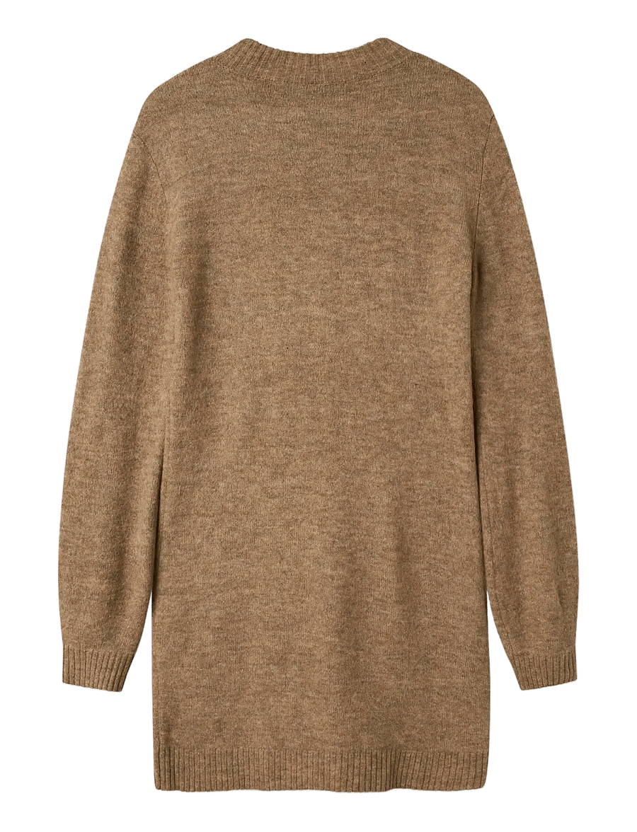 LMTD - NLFLODET LS SHORT KNIT DRESS - robes décontractées à manches longues - savannah tan - 2