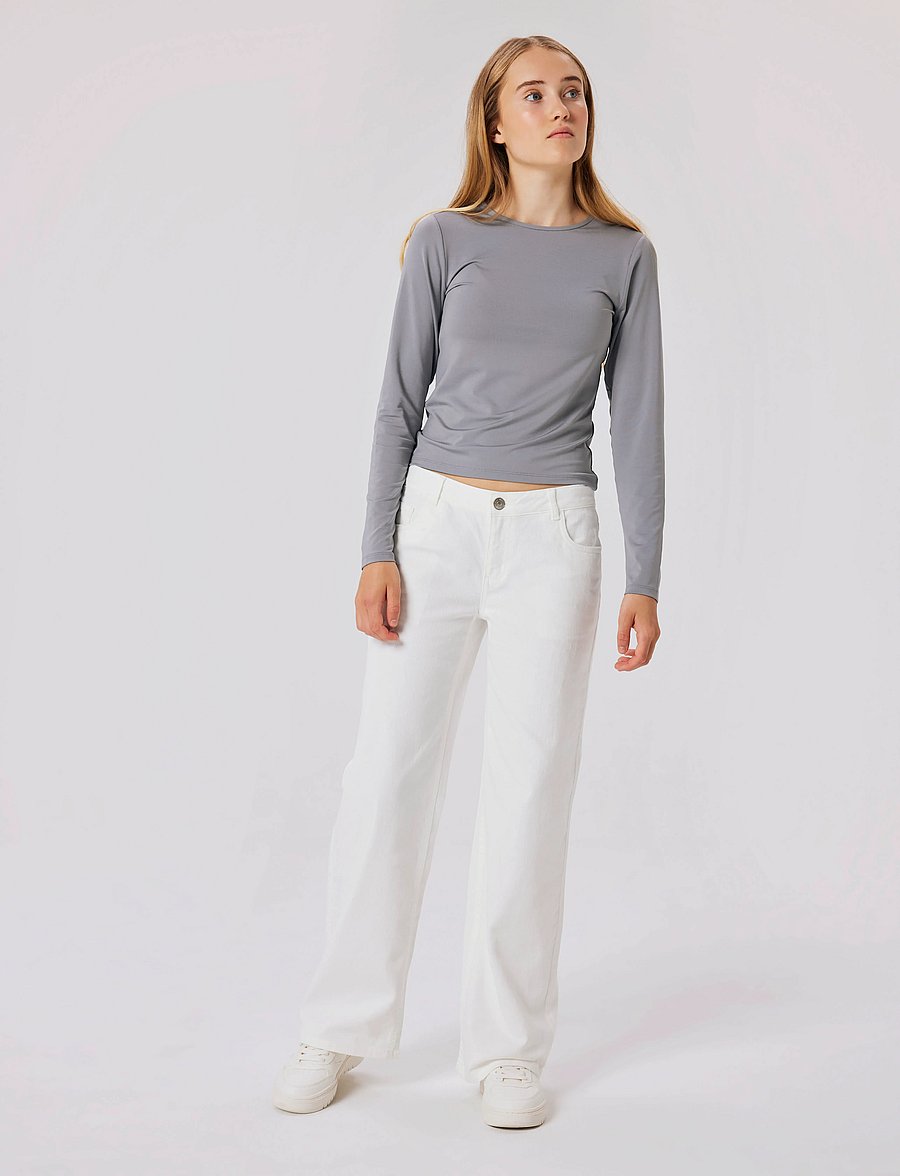 LMTD - NLFTAZZA TWI LW STRAIGHT PANT NOOS - regular jeans - bright white - 3