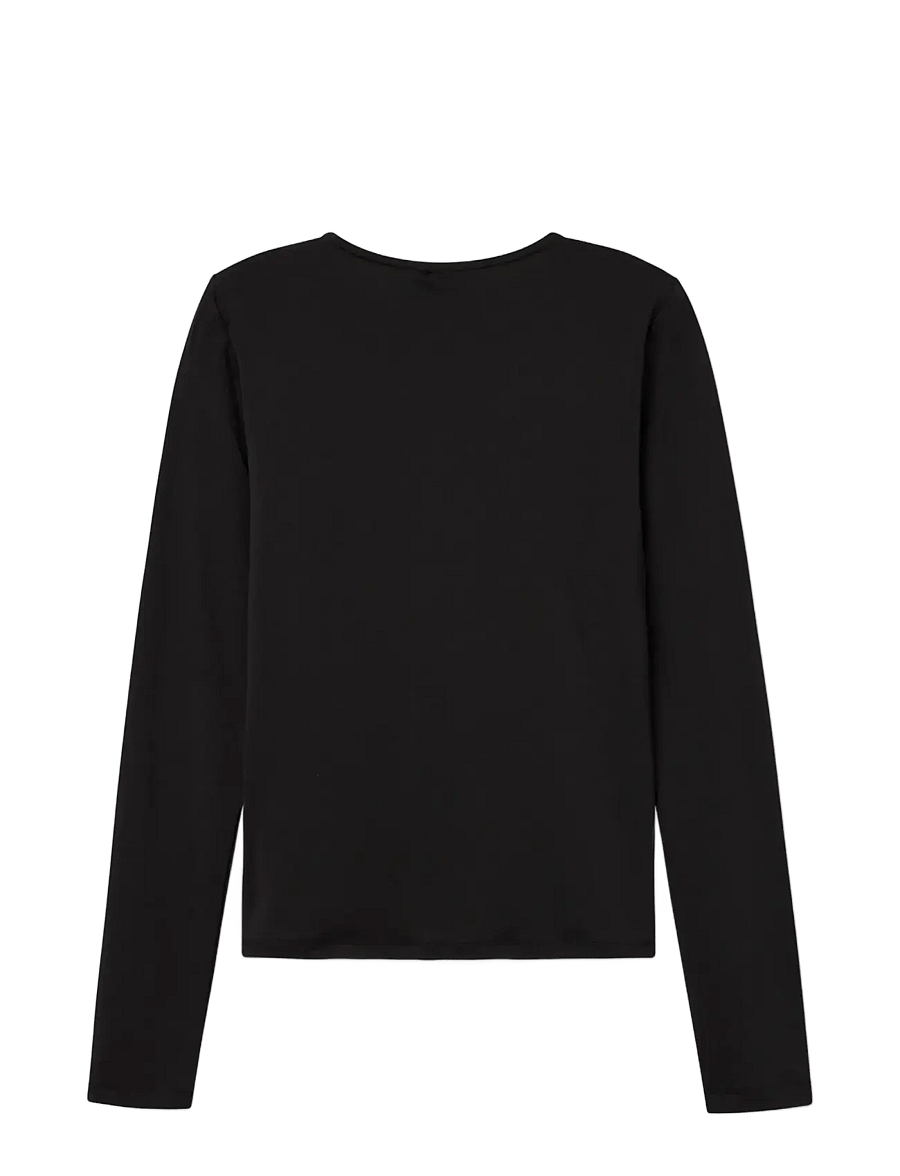 LMTD - NLFDINCI LS SHORT S TOP NOOS - långärmade t-shirts - black - 1