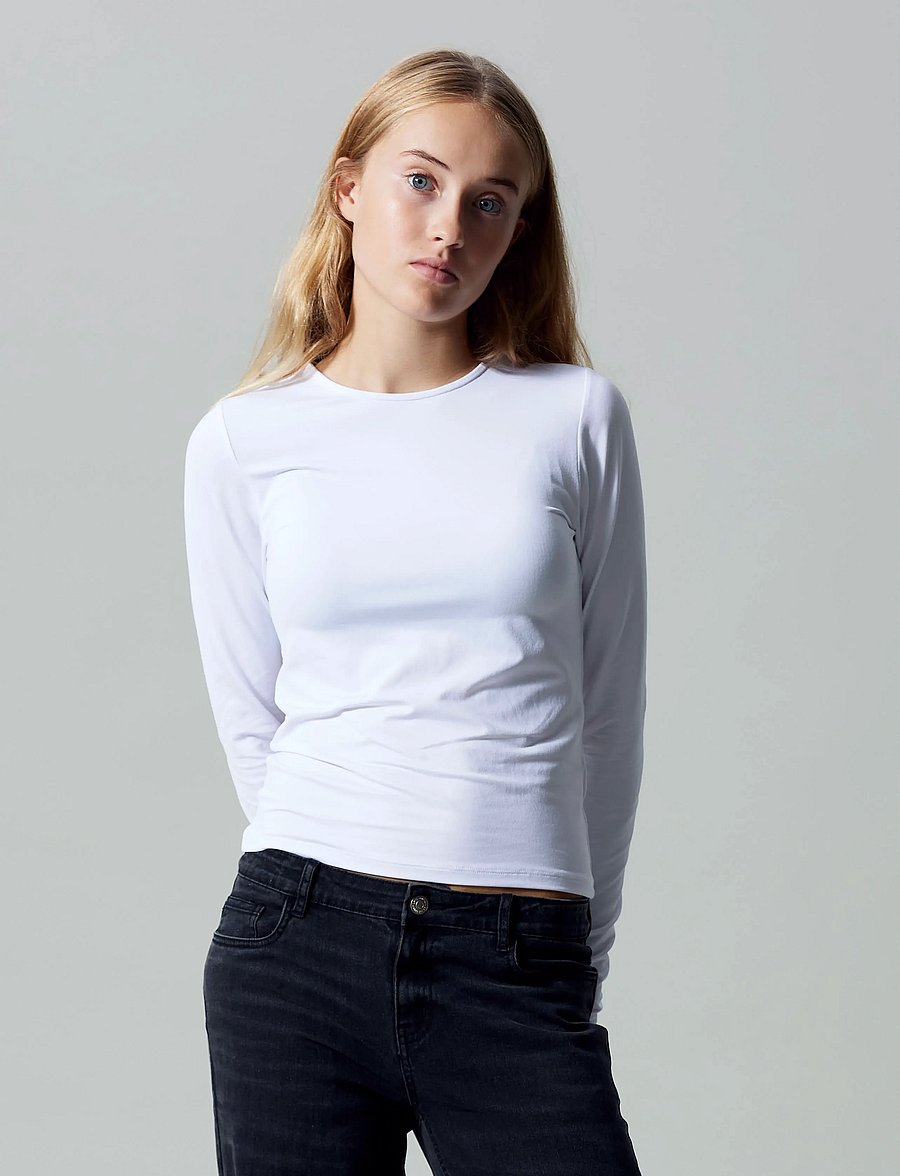 LMTD - NLFDINCI LS SHORT S TOP NOOS - marškinėliai ilgomis rankovėmis - bright white - 2