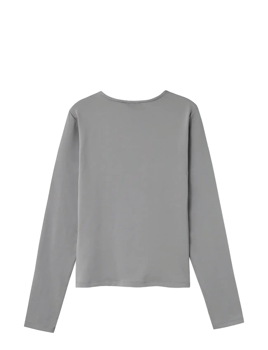 LMTD - NLFDINCI LS SHORT S TOP NOOS - lange mouwen - sharkskin - 1