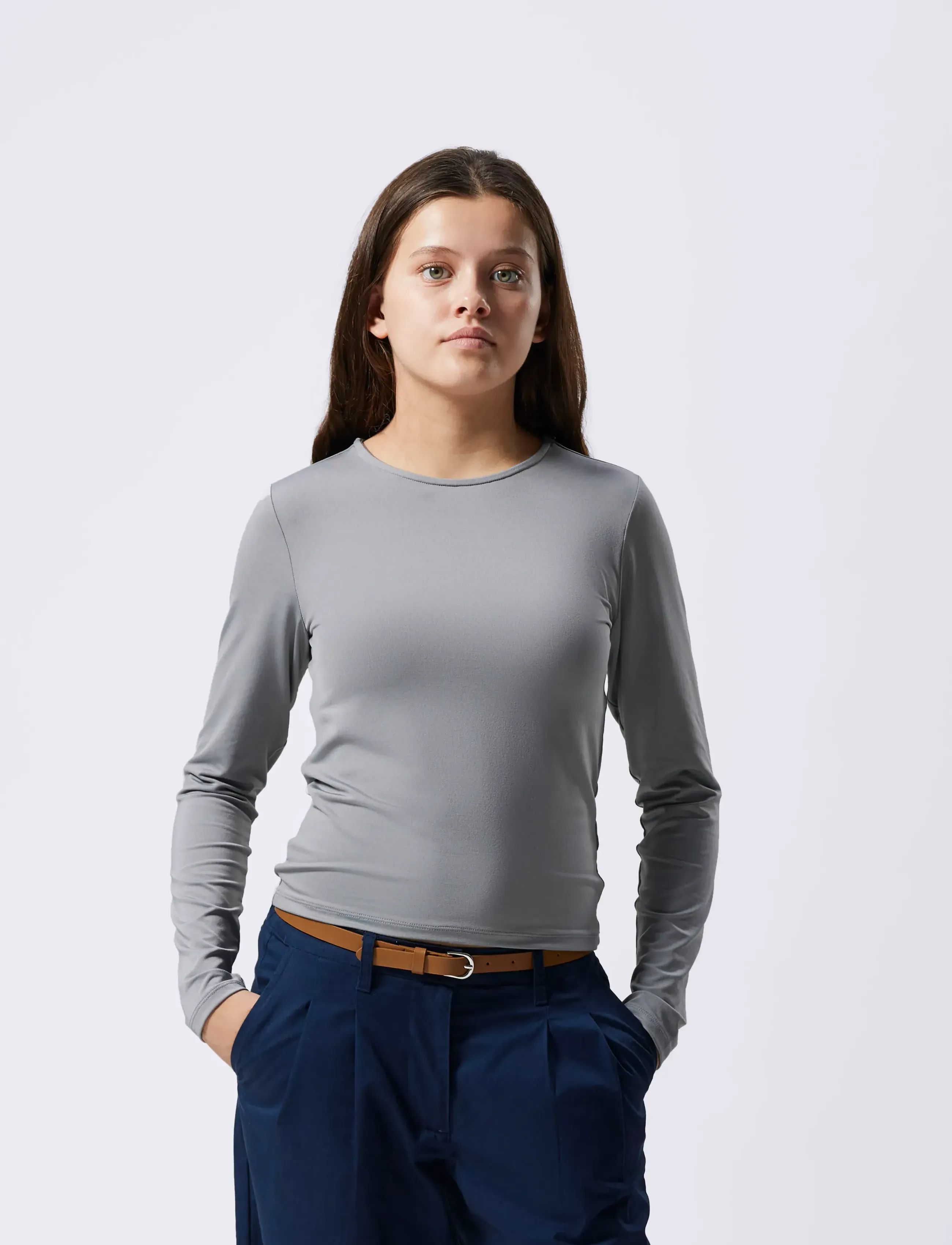 LMTD - NLFDINCI LS SHORT S TOP NOOS - lange mouwen - sharkskin - 2