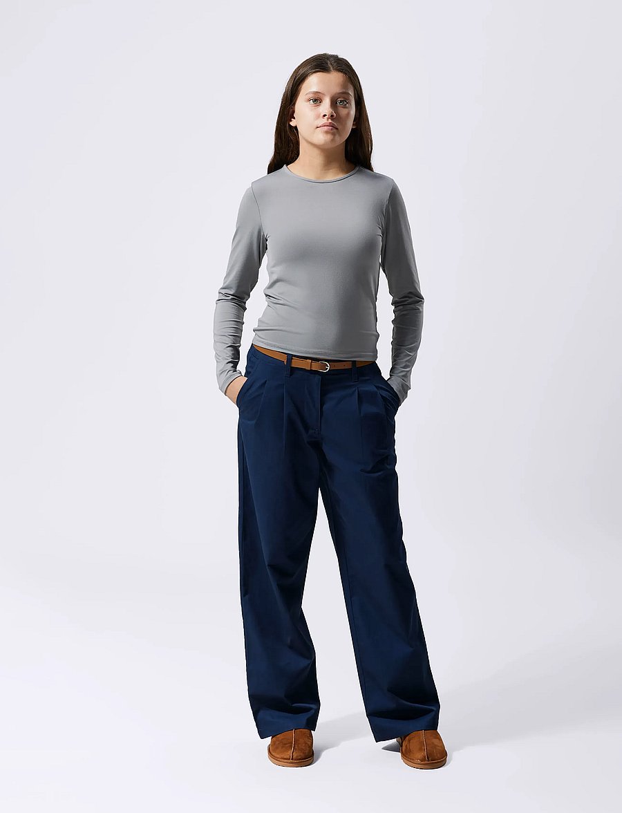 LMTD - NLFDINCI LS SHORT S TOP NOOS - lange mouwen - sharkskin - 3