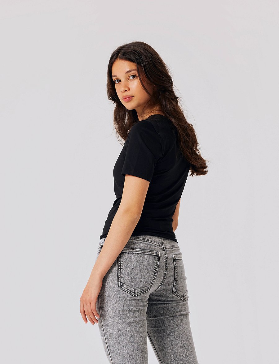 LMTD - NLFDINCI SS SHORT S TOP NOOS - kurzärmelige - black - 3