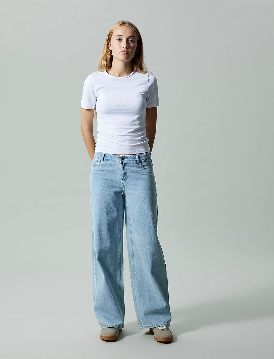 LMTD - NLFDINCI SS SHORT S TOP NOOS - kurzärmelige - bright white - 3