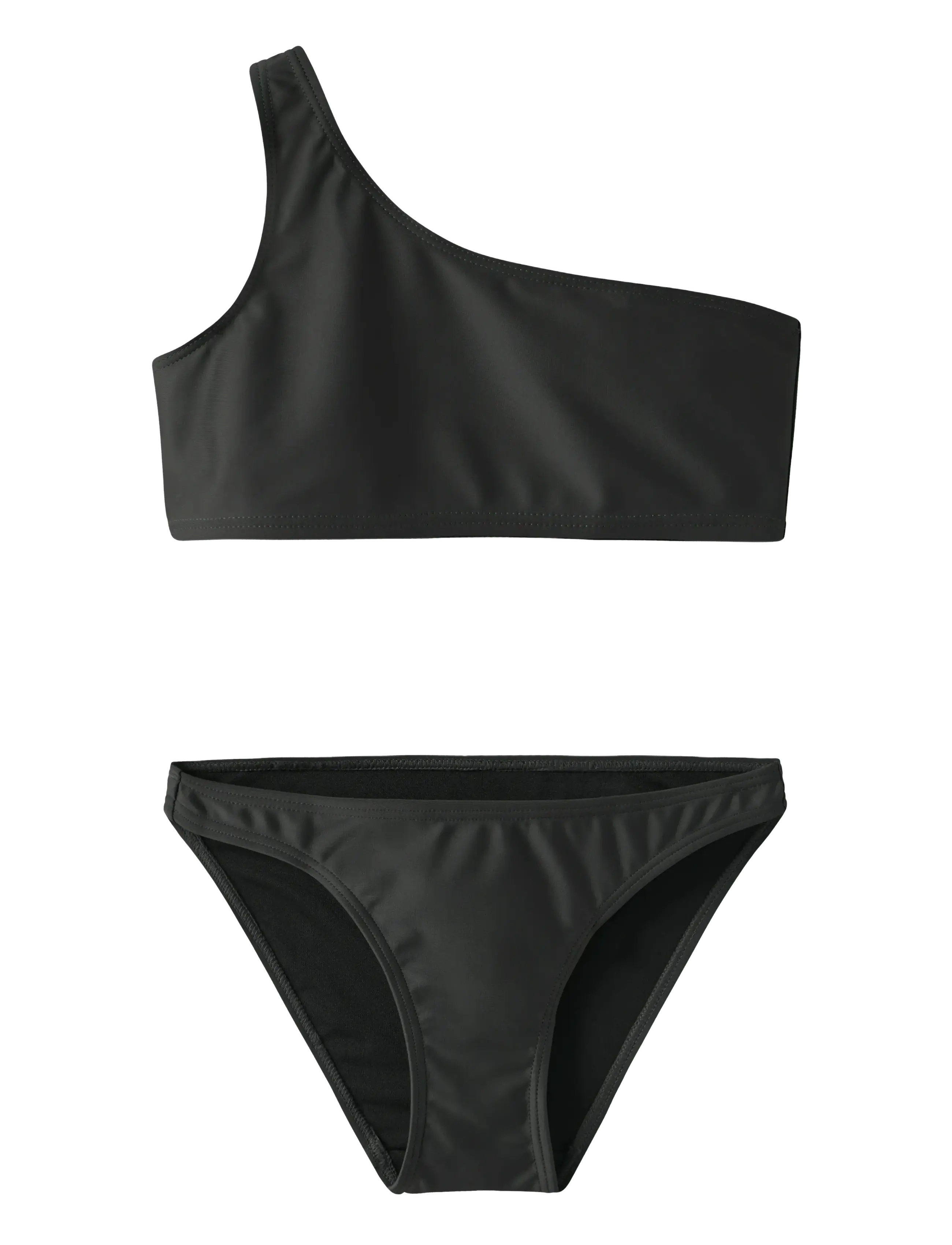 LMTD Nlfzilse One Shoulder Bikini, Børn, One Shoulder Bikini, Sort, Str: 170-176