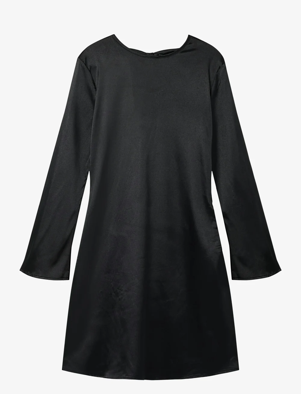 LMTD - NLFSATIN LS BOW DRESS - långärmade vardagsklänningar - black - 0