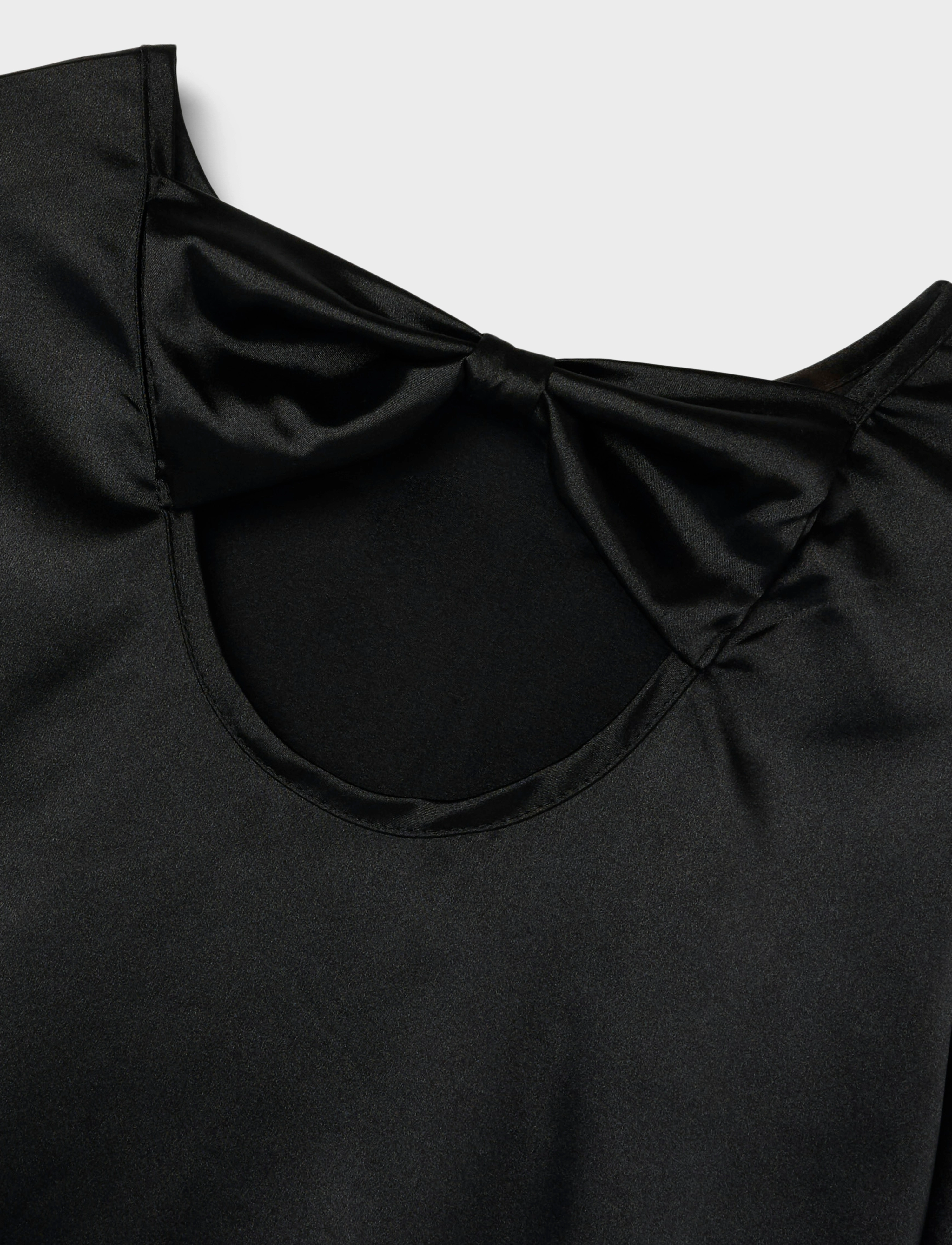 LMTD - NLFSATIN LS BOW DRESS - langærmede hverdagskjoler - black - 2