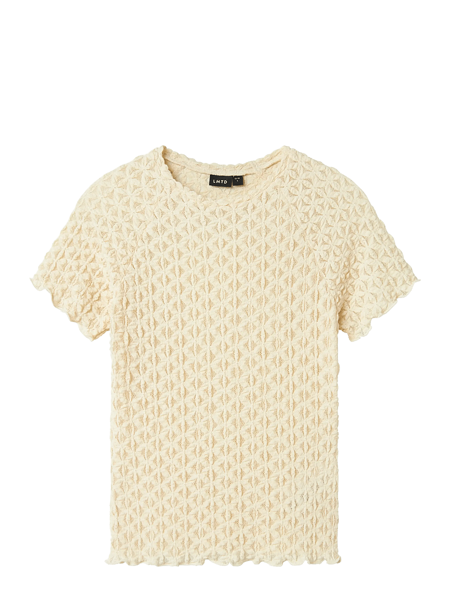 LMTD - NLFRALMA SS SHORT LACE TOP - kurzärmelige - sandshell - 0