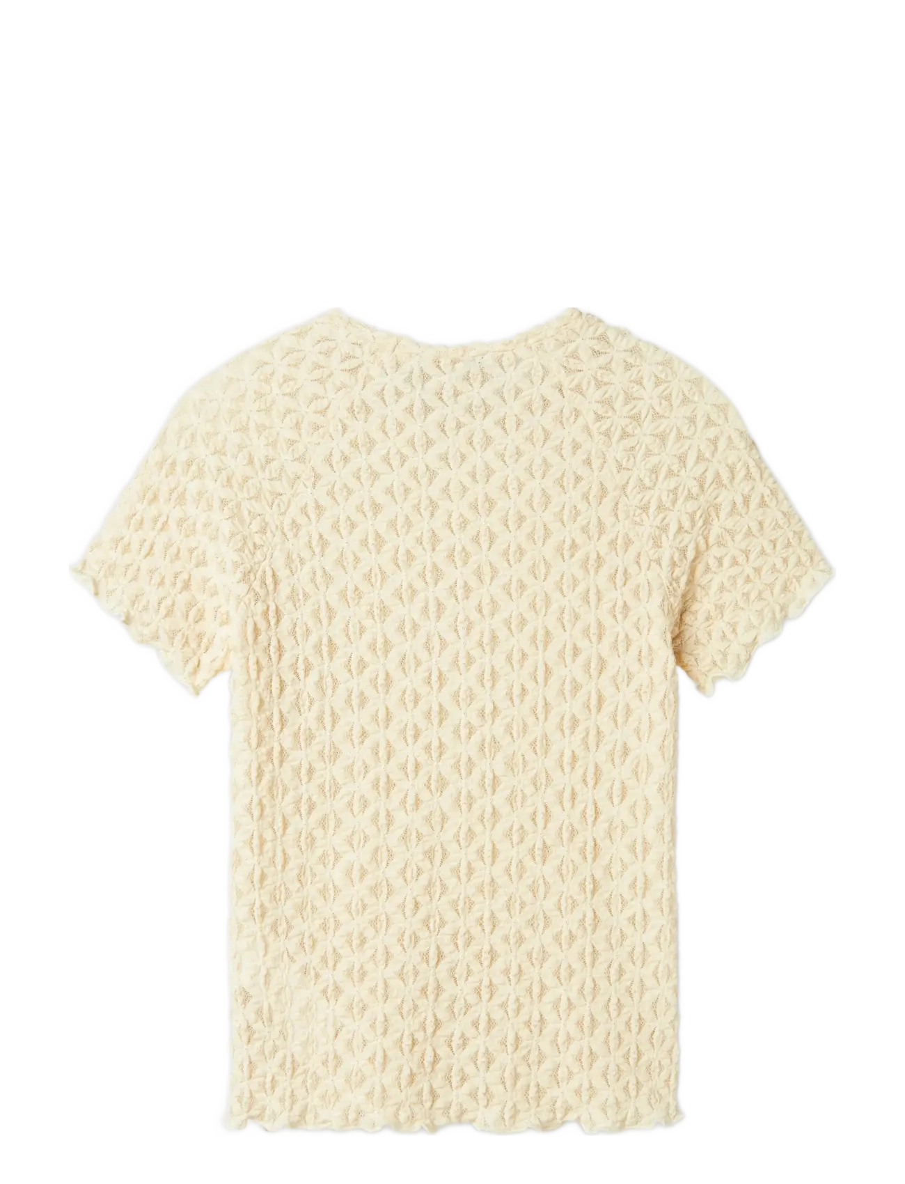 LMTD - NLFRALMA SS SHORT LACE TOP - lyhythihaiset t-paidat - sandshell - 1