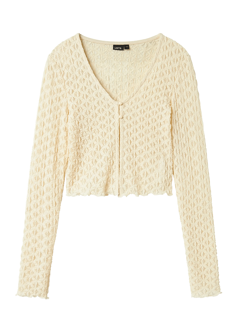 LMTD - NLFRALMA LS LACE SHORT CARDIGAN - cardigans - sandshell - 0