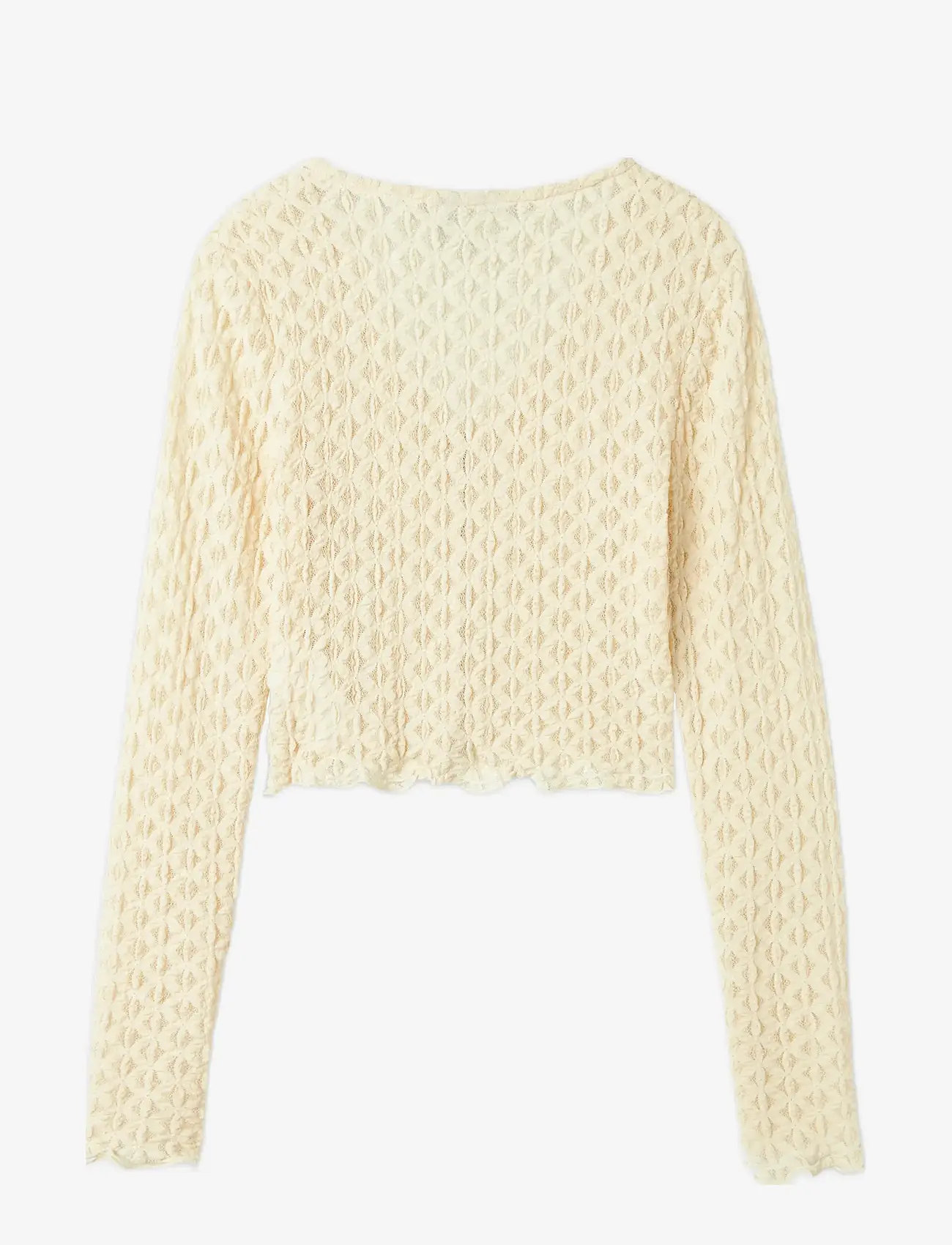 LMTD - NLFRALMA LS LACE SHORT CARDIGAN - kardigany - sandshell - 1
