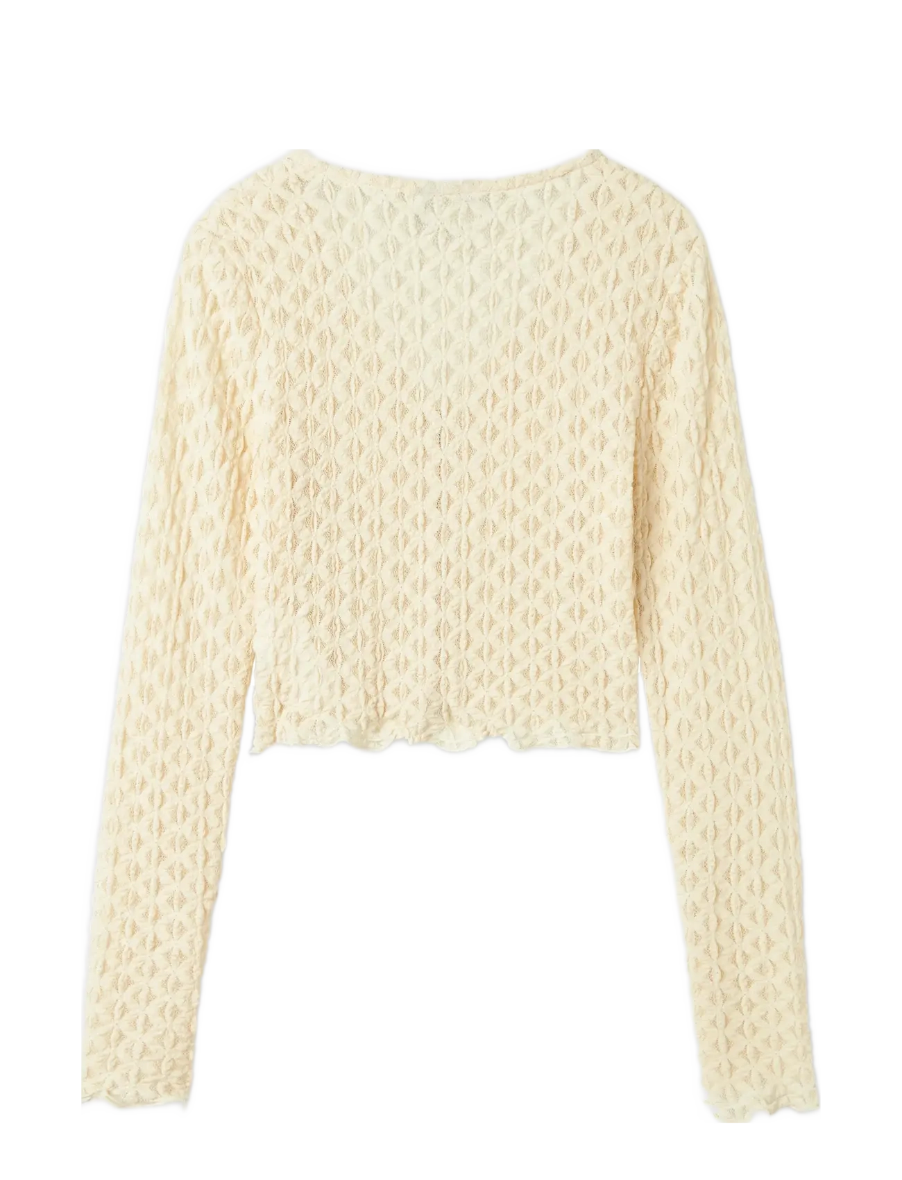 LMTD - NLFRALMA LS LACE SHORT CARDIGAN - cardigans - sandshell - 1