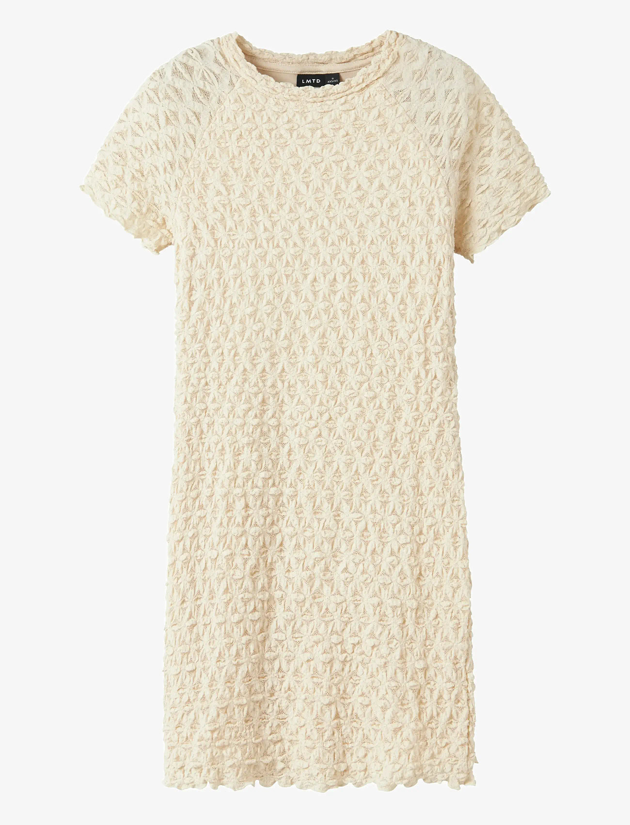 LMTD - NLFRALMA SS SHORT LACE DRESS - kurzärmelige freizeitkleider - sandshell - 0