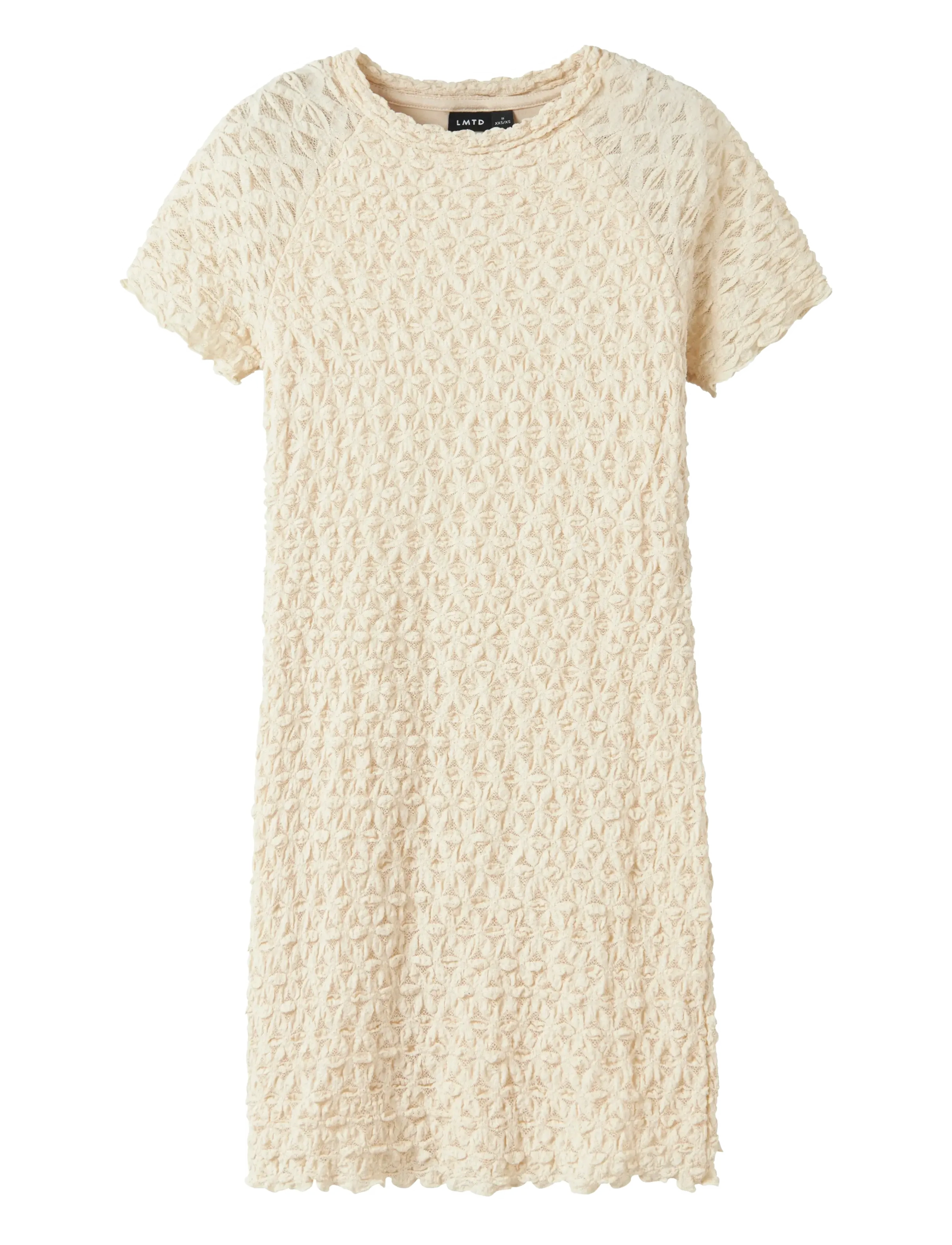 LMTD NLFRALMA SS SHORT LACE DRESS - Kjoler & Nederdele - SANDSHELL / beige