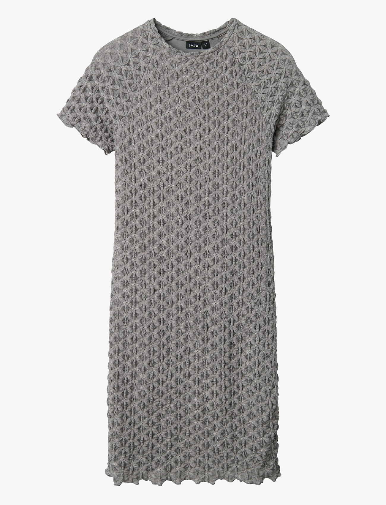 LMTD - NLFRALMA SS SHORT LACE DRESS - lühikeste varrukatega vabaaja kleidid - sharkskin - 0