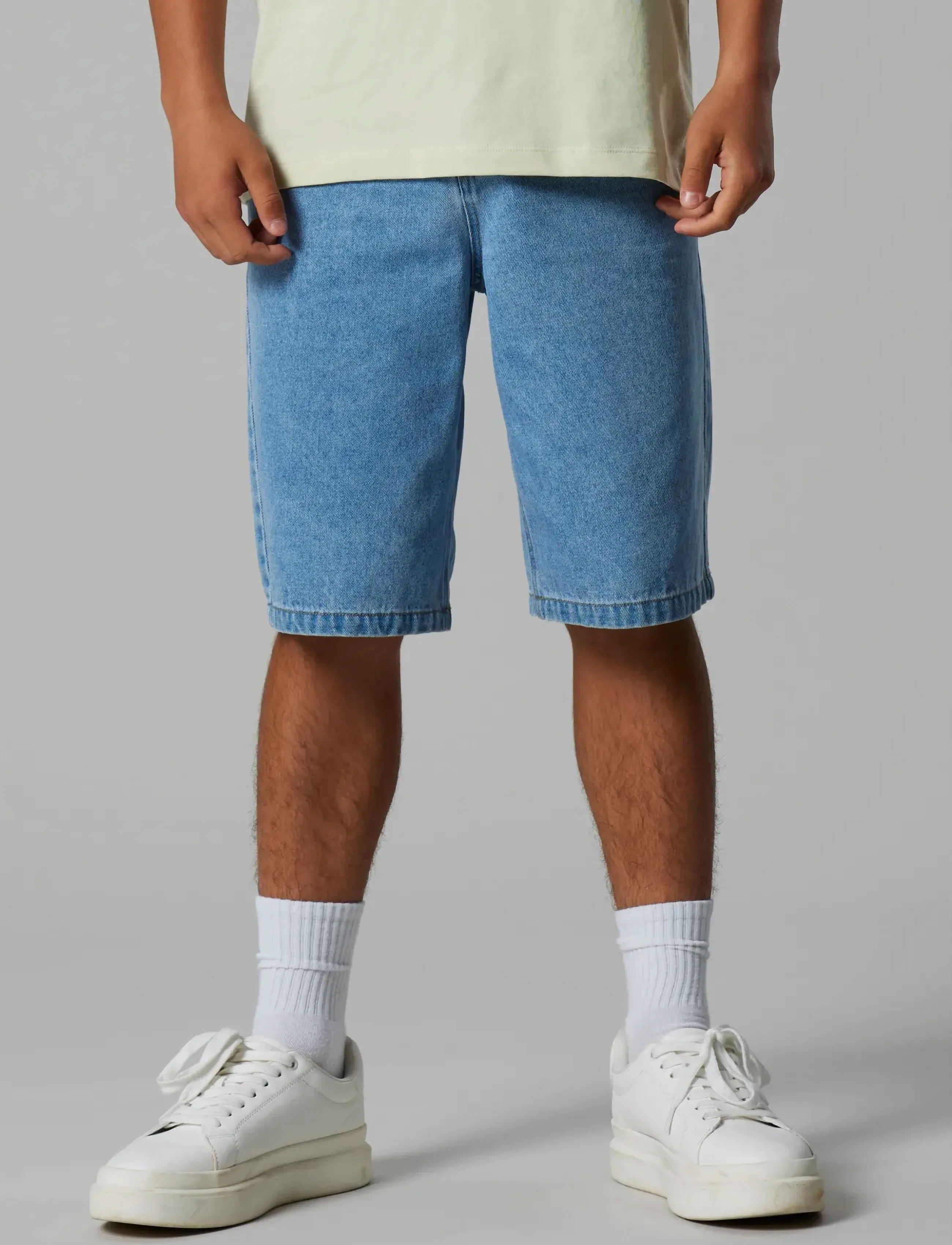 LMTD - NLNTOIZZA DNM LONG SHORTS NOOS - jeansshorts - light blue denim - 3