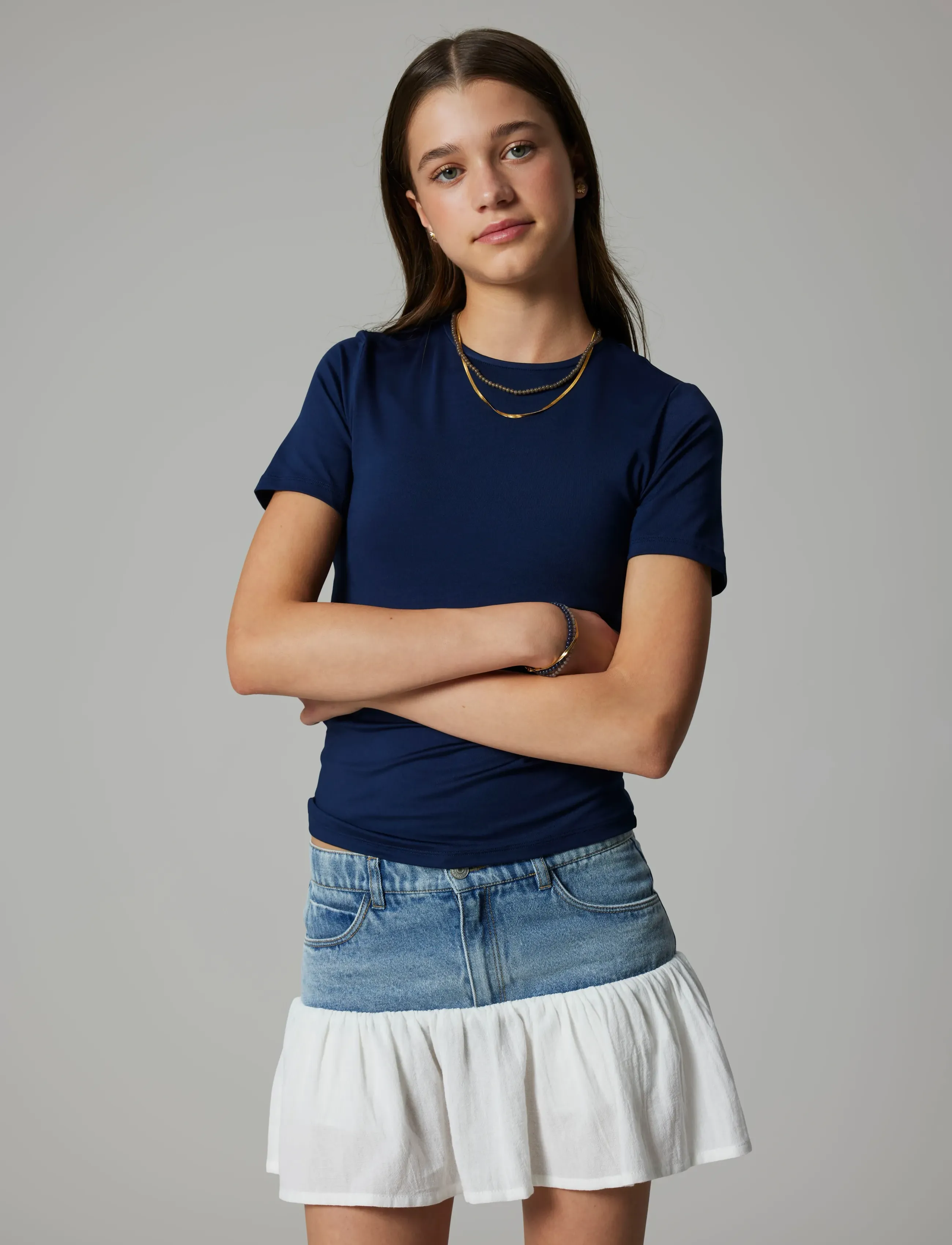 LMTD - NLFDINCI SS SHORT S TOP - kortærmede t-shirts - navy blazer - 3