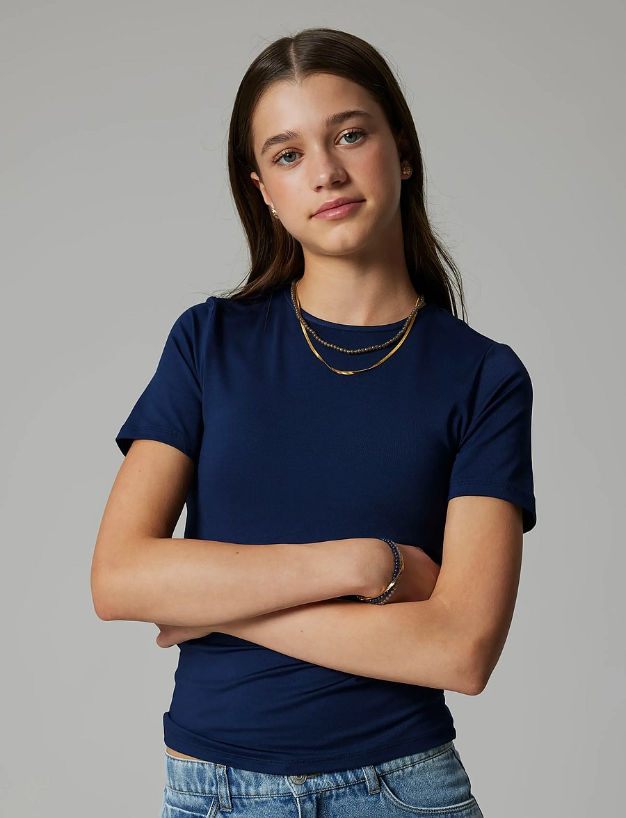 LMTD - NLFDINCI SS SHORT S TOP - lühikeste varrukatega t-särgid - navy blazer - 4