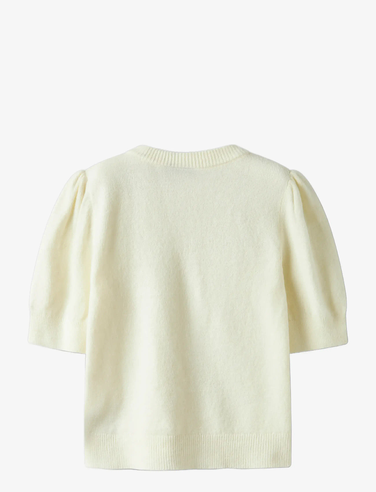 LMTD - NLFLODET SS SHORT PUFF KNIT - herbstliche kleidung - antique white - 1