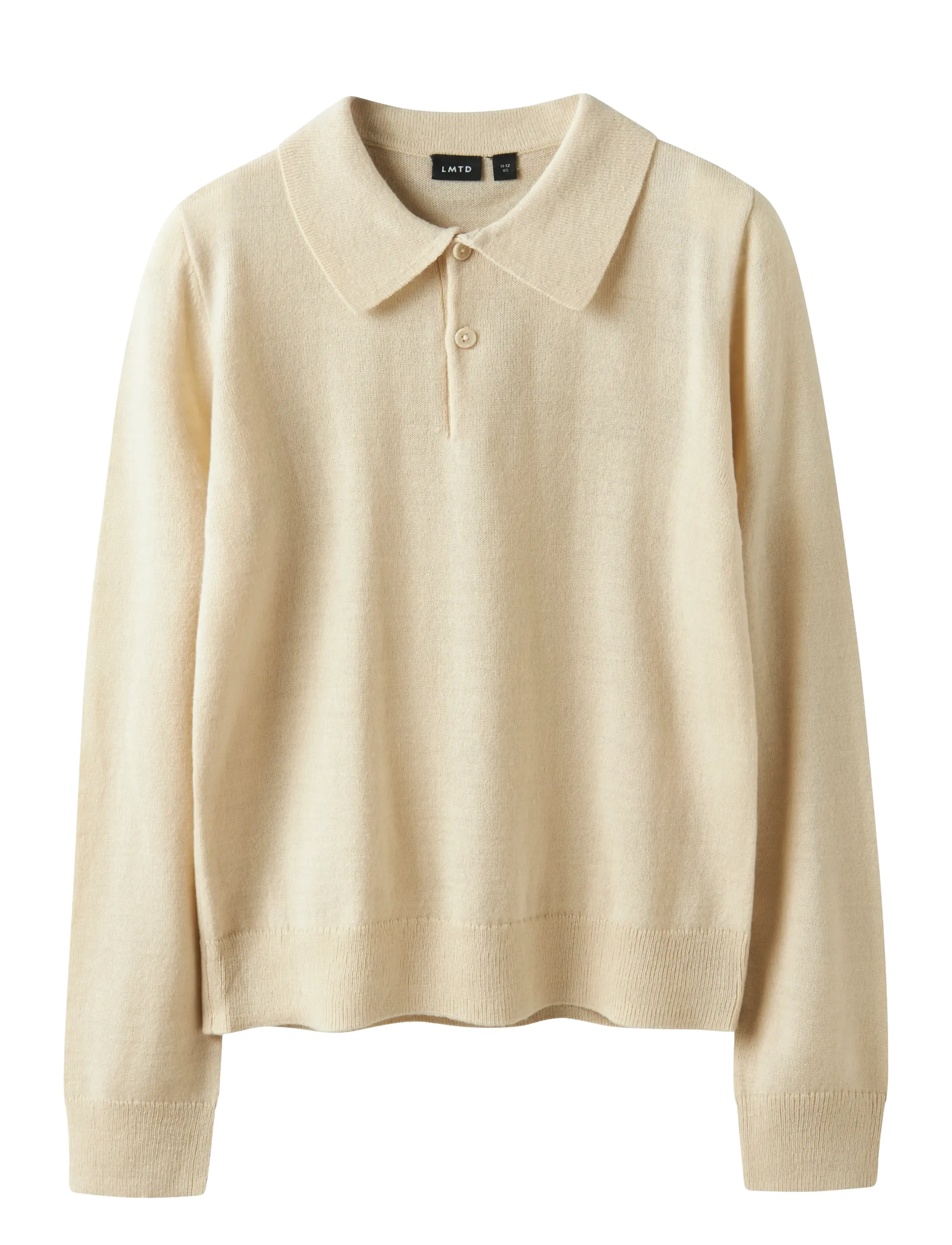 LMTD Nlmdancy Ls S Thin Knit Polo Beige - 134-140 - Kinder