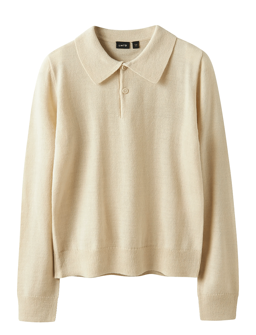 LMTD - NLMDANCY LS S THIN KNIT POLO - langärmelig poloshirt - peyote - 0