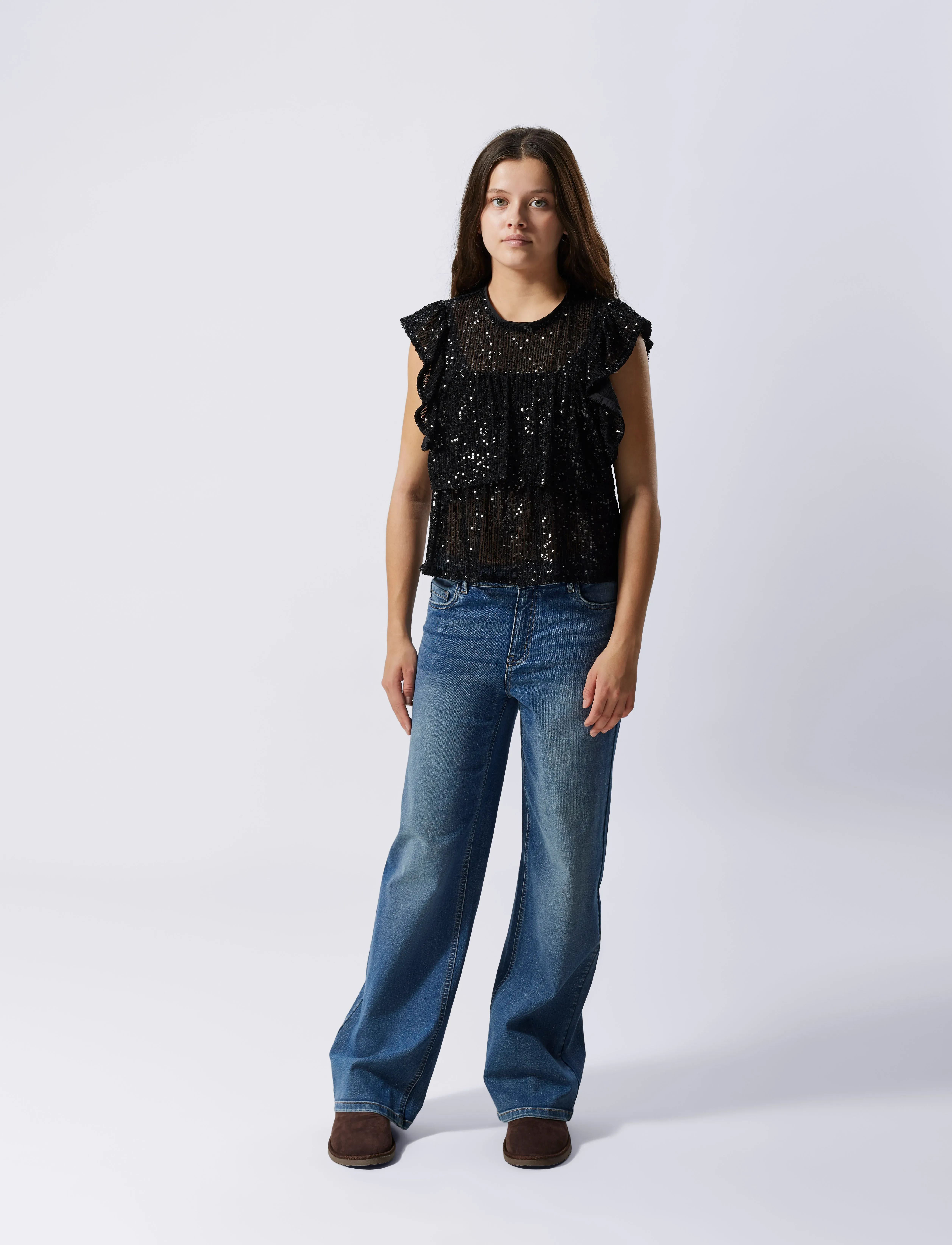 LMTD - NLFTEPPI DNM NW WIDE PANT NOOS - dark blue denim - 3