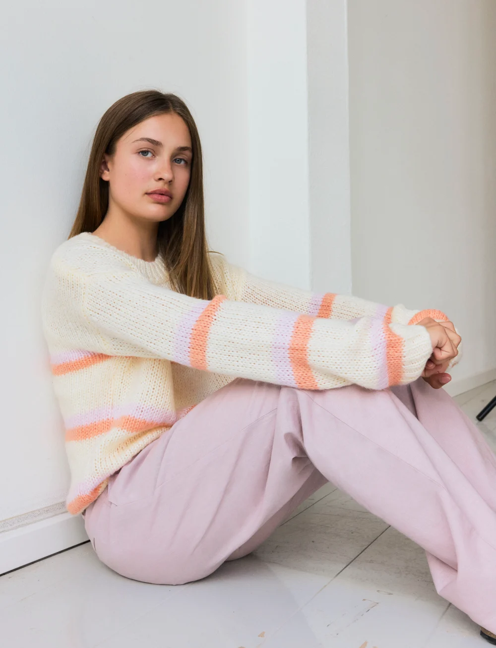 LMTD - NLFFOW LS SHORT KNIT - pullover - antique white - 2