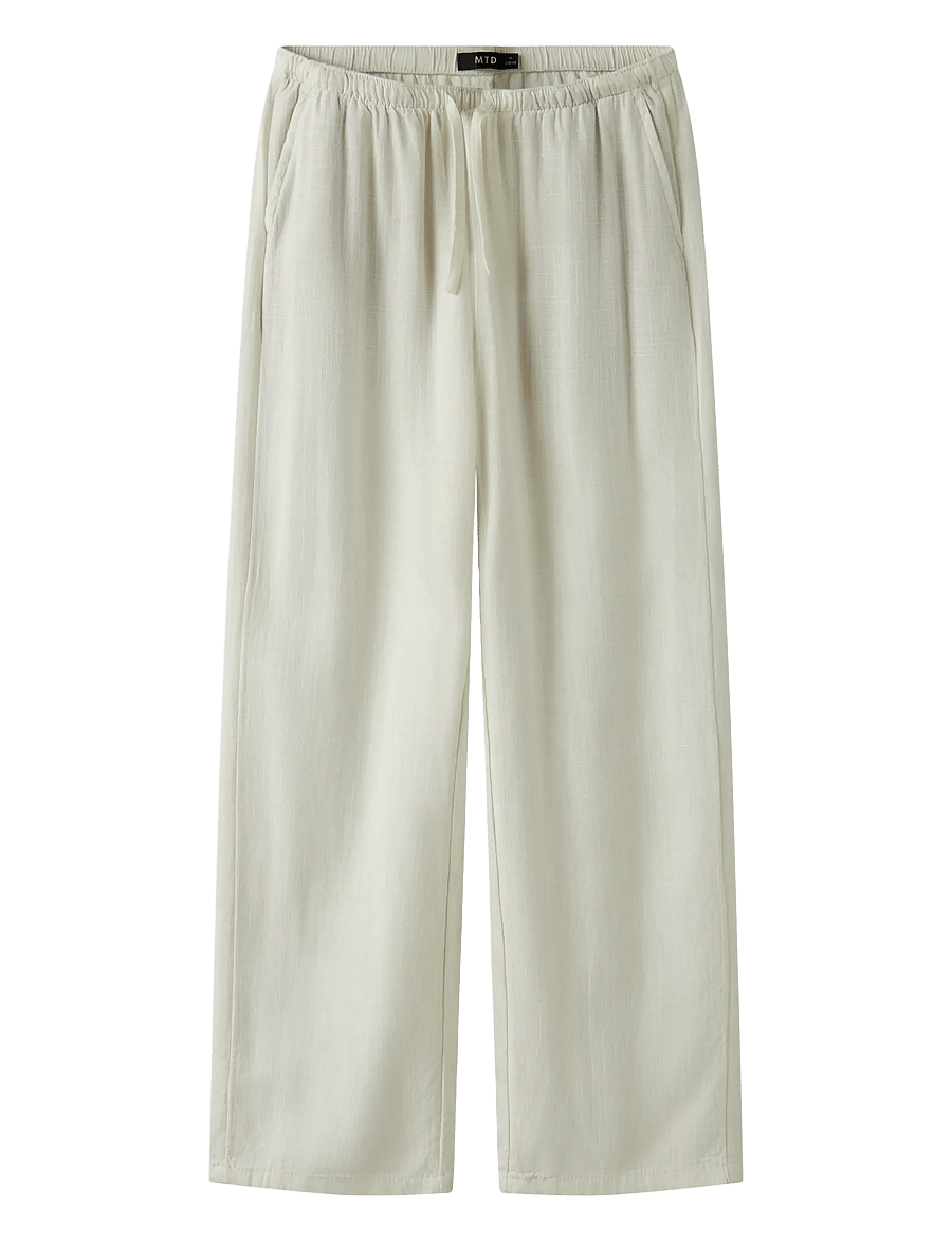 LMTD - NLFFINEN LW WIDE PANT NOOS - linnen kleding - white alyssum - 0