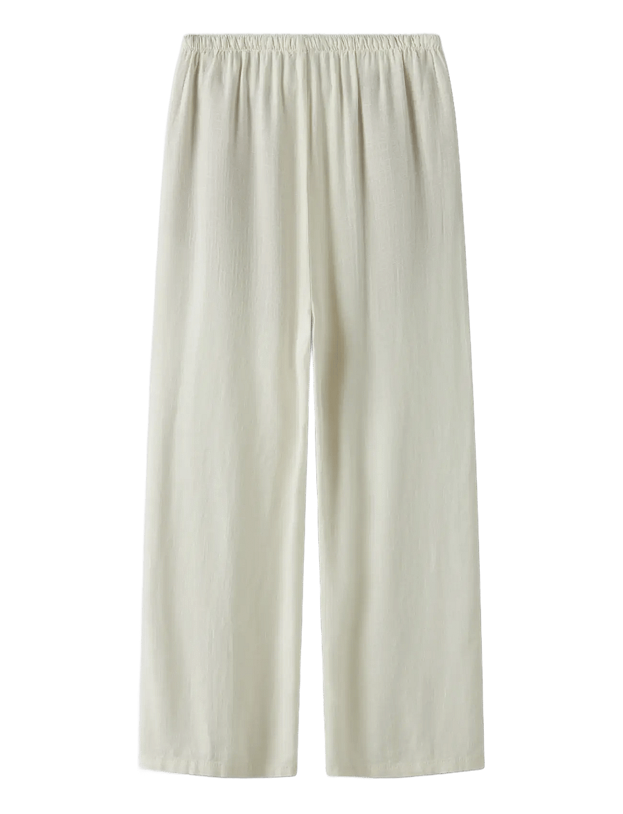 LMTD - NLFFINEN LW WIDE PANT NOOS - linnen kleding - white alyssum - 1