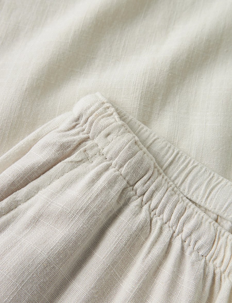 LMTD - NLFFINEN LW WIDE PANT NOOS - linnen kleding - white alyssum - 3