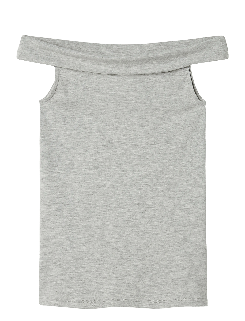 LMTD - NLFBENEDICTE SHORT OFF SHOULDER TOP - Ærmeløs undertrøje - light grey melange - 1