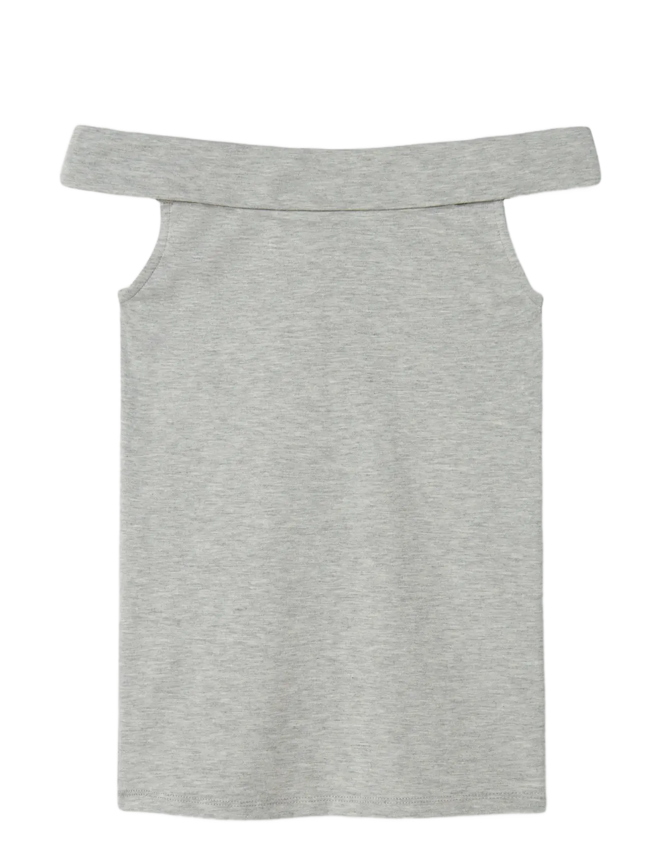 LMTD - NLFBENEDICTE SHORT OFF SHOULDER TOP - tanktops - light grey melange - 2
