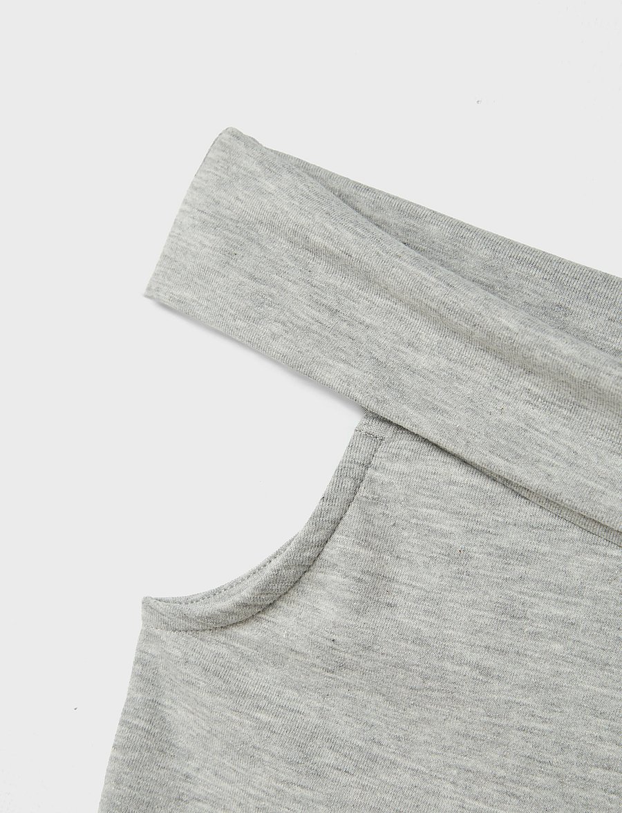 LMTD - NLFBENEDICTE SHORT OFF SHOULDER TOP - tanktops - light grey melange - 3