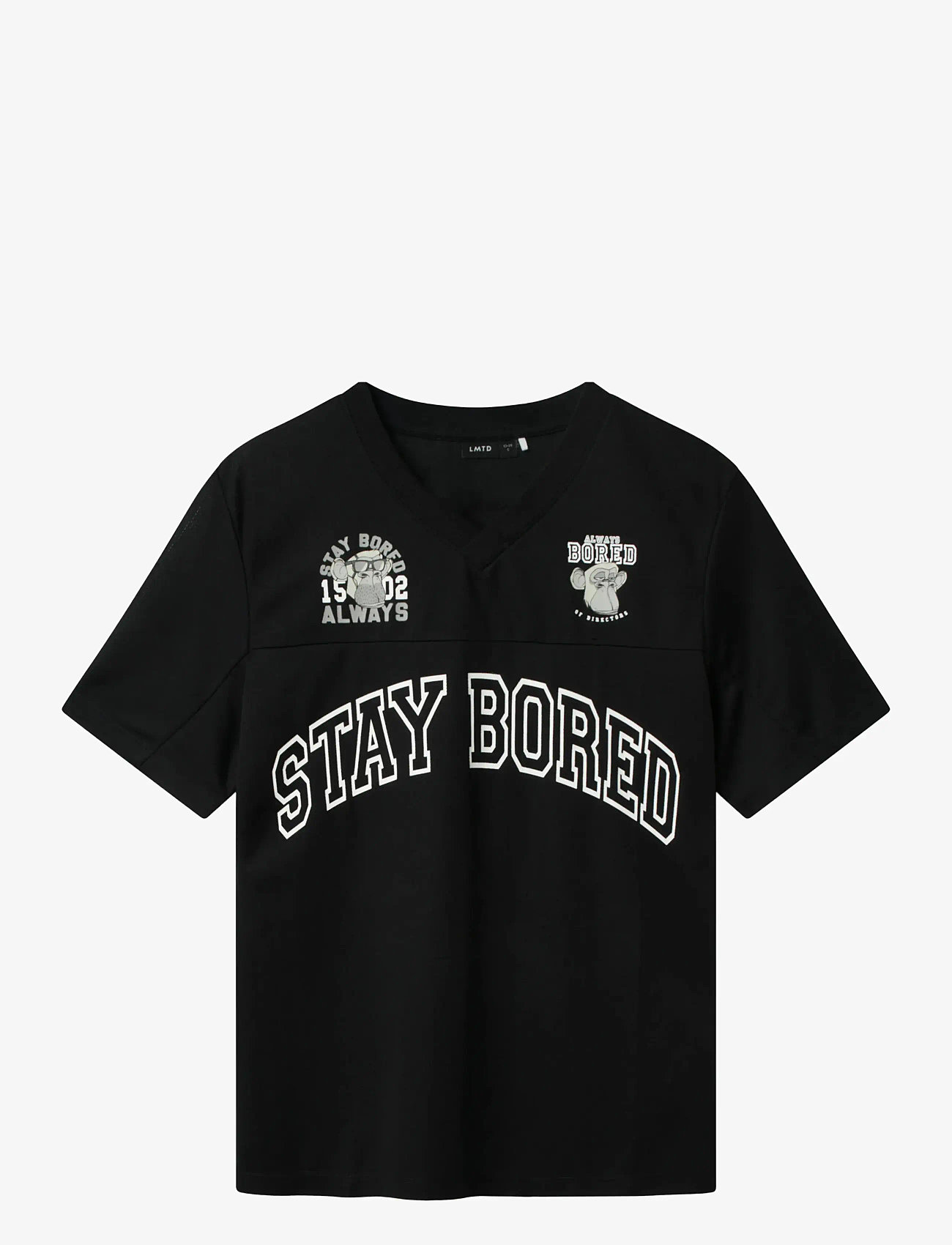 LMTD - NLMANDREAS BOD POLY L SS TOP SKY - kortärmade t-shirts - black - 0