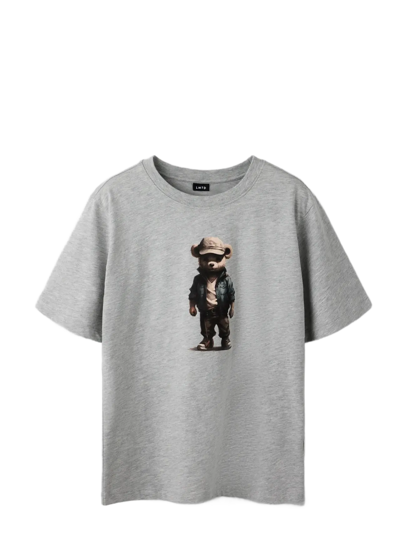 LMTD NLMNAMSE SS L TOP - T-shirts - LIGHT GREY MELANGE / grey