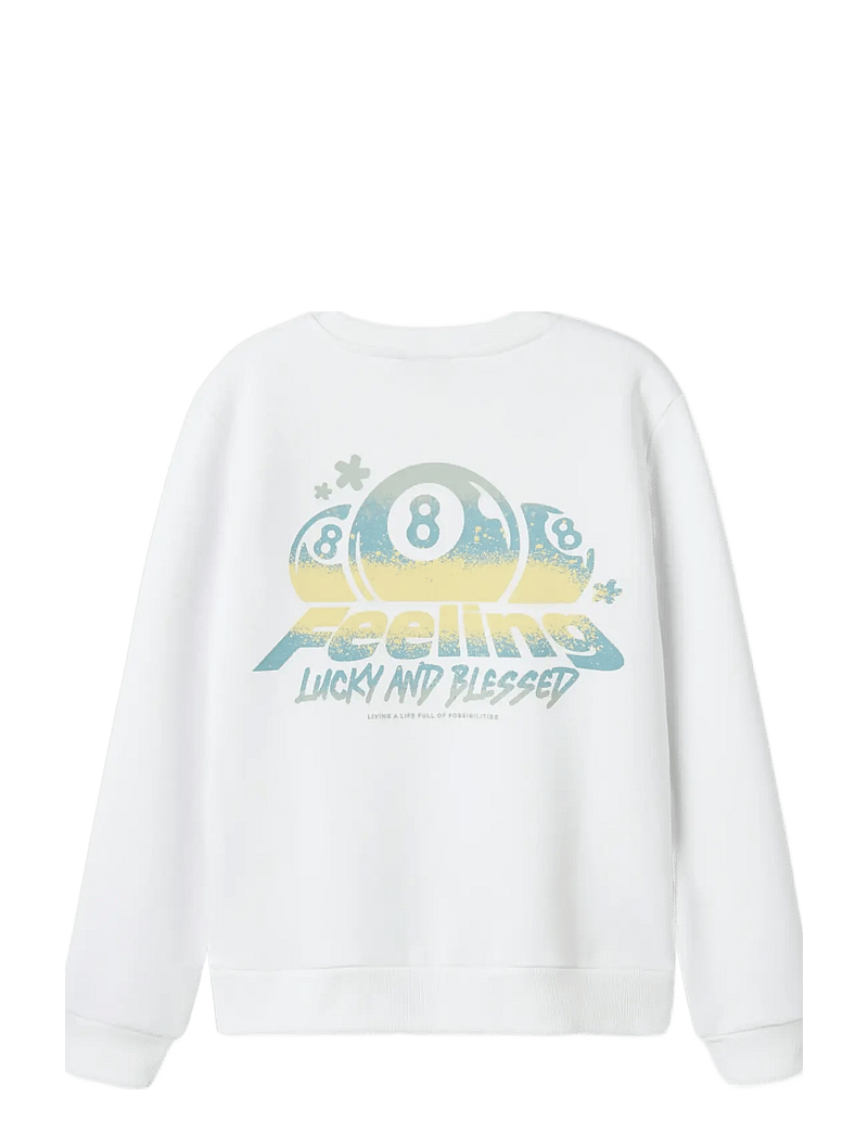 LMTD - NLMFEELIN LS O-NECK SWEAT - collegepaidat - bright white - 2