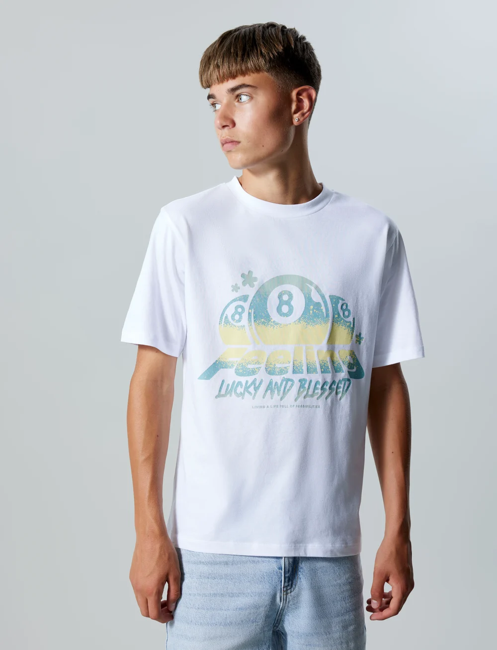 LMTD - NLMFEELIN SS L TOP - kortærmede t-shirts - bright white - 0