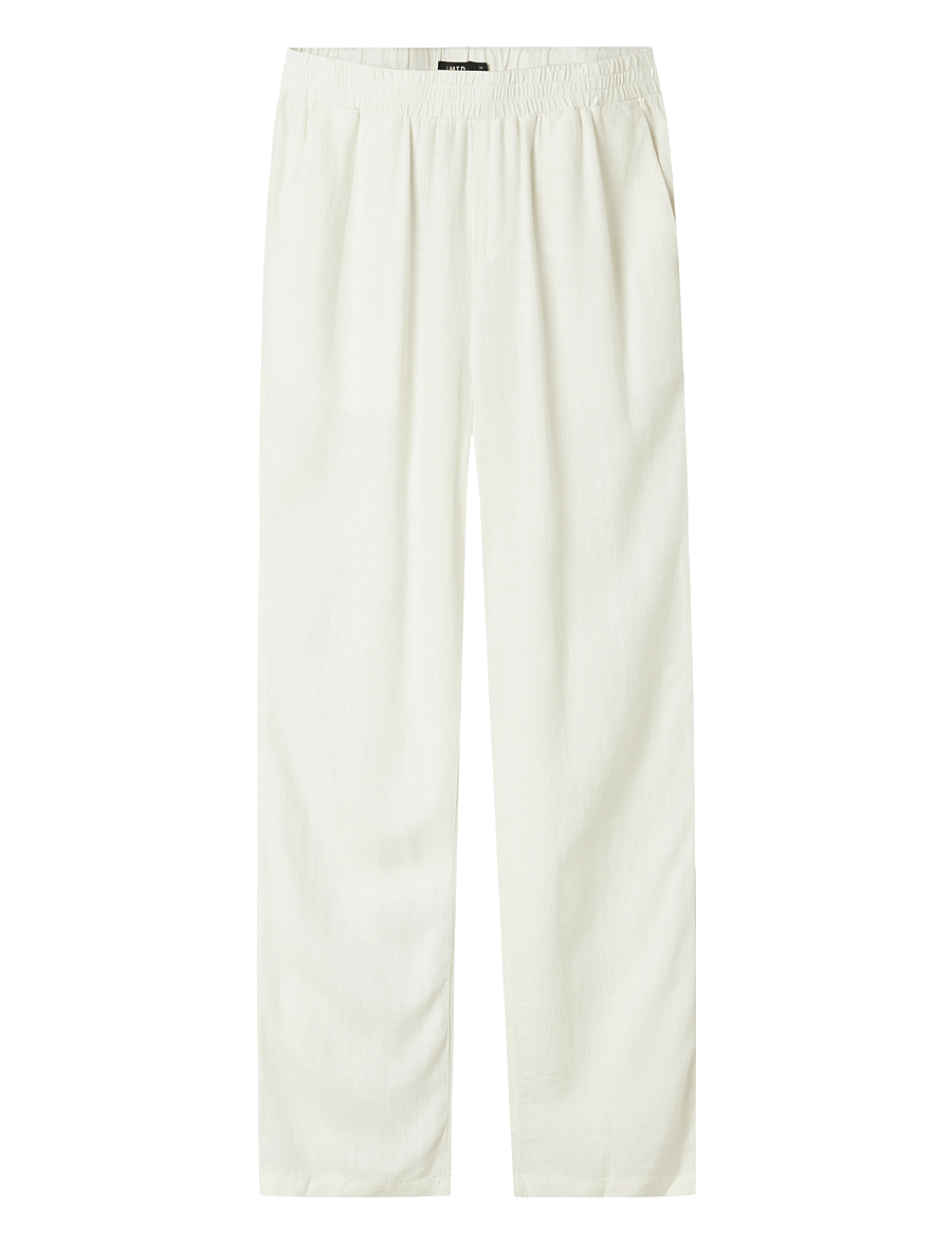 LMTD - NLNFINEN REG PANT NOOS - leinen-kleidung - white alyssum - 1