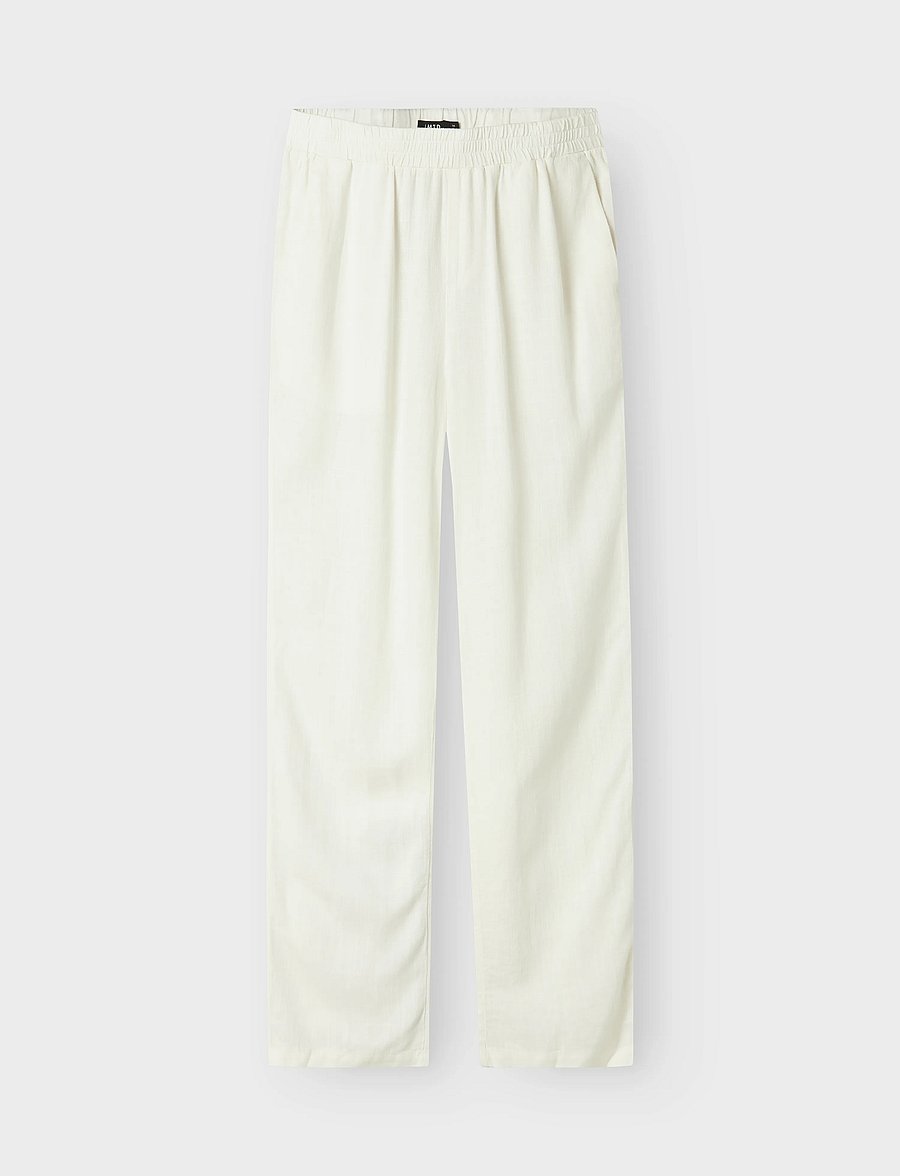 LMTD - NLNFINEN REG PANT NOOS - leinen-kleidung - white alyssum - 0