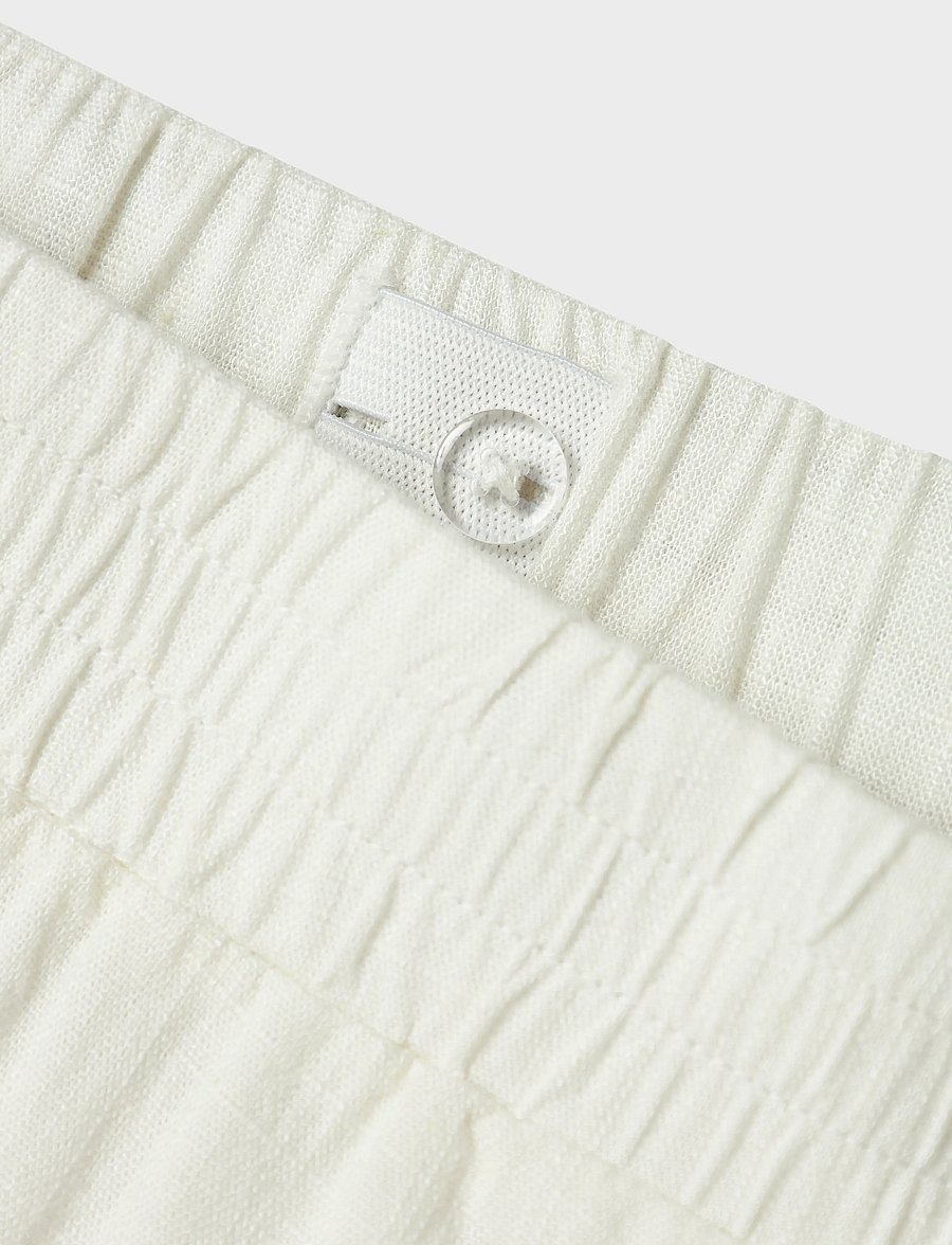 LMTD - NLNFINEN REG PANT NOOS - leinen-kleidung - white alyssum - 3
