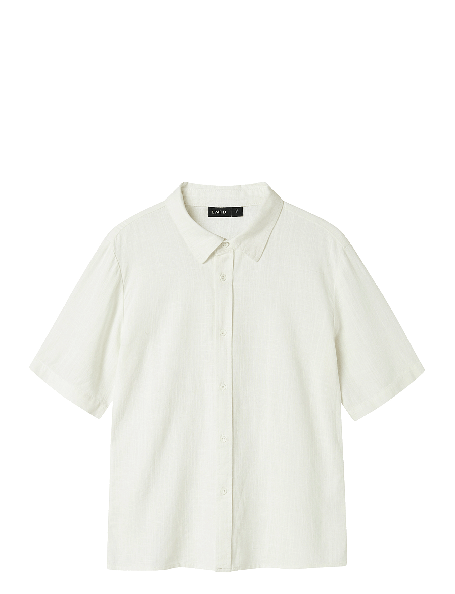 LMTD - NLNFINEN SS SHIRT - kurzärmlige hemden - white alyssum - 0
