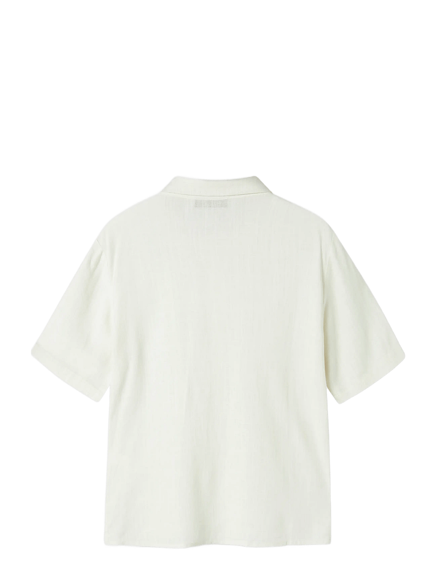 LMTD - NLNFINEN SS SHIRT - kurzärmlige hemden - white alyssum - 1