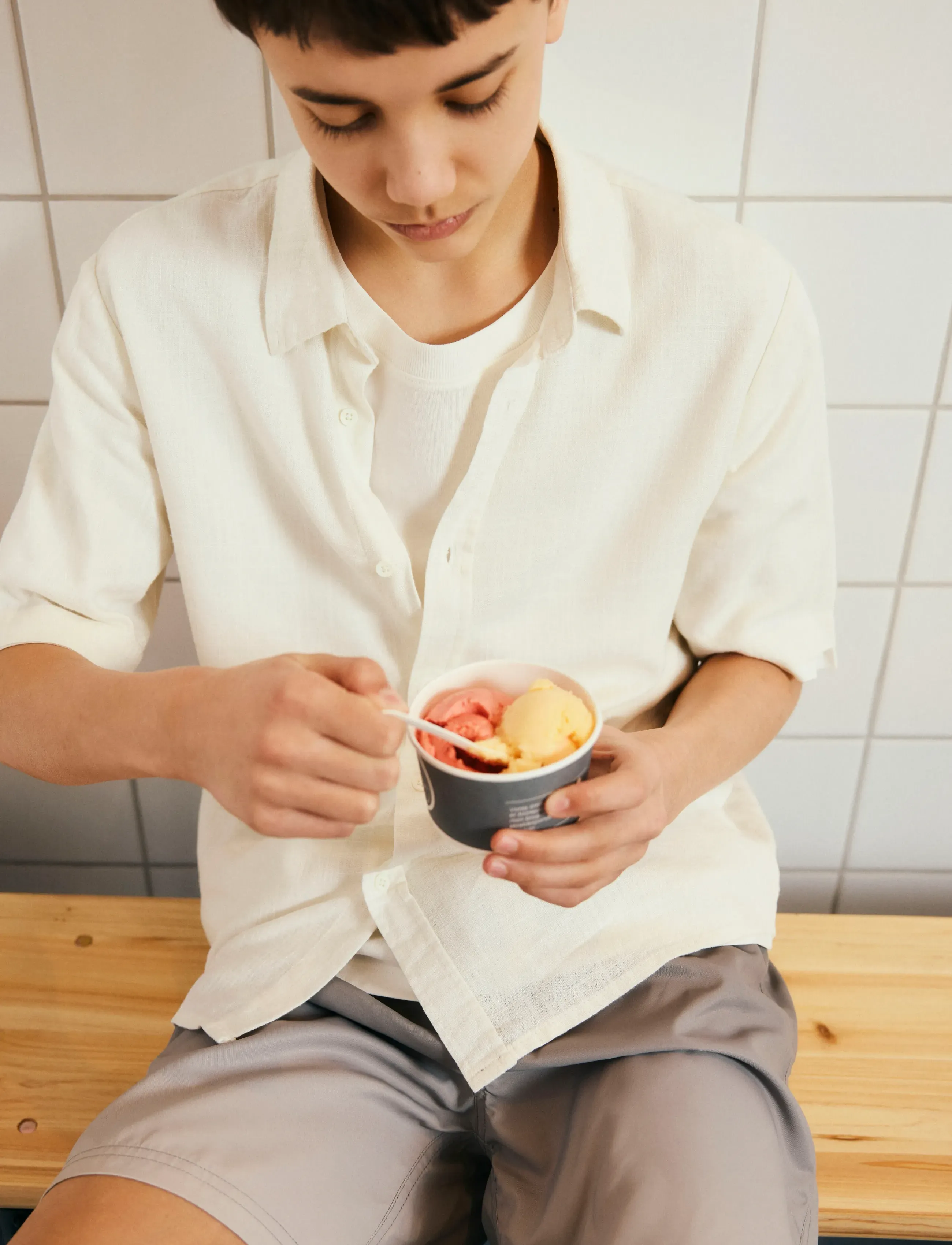 LMTD - NLNFINEN SS SHIRT - kortærmede skjorter - white alyssum - 2