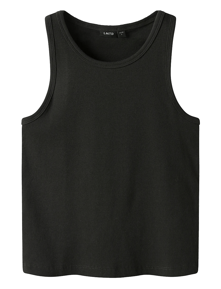 LMTD - NLFHINAJA CROP SOLID TANK TOP - tank tops - pirate black - 0