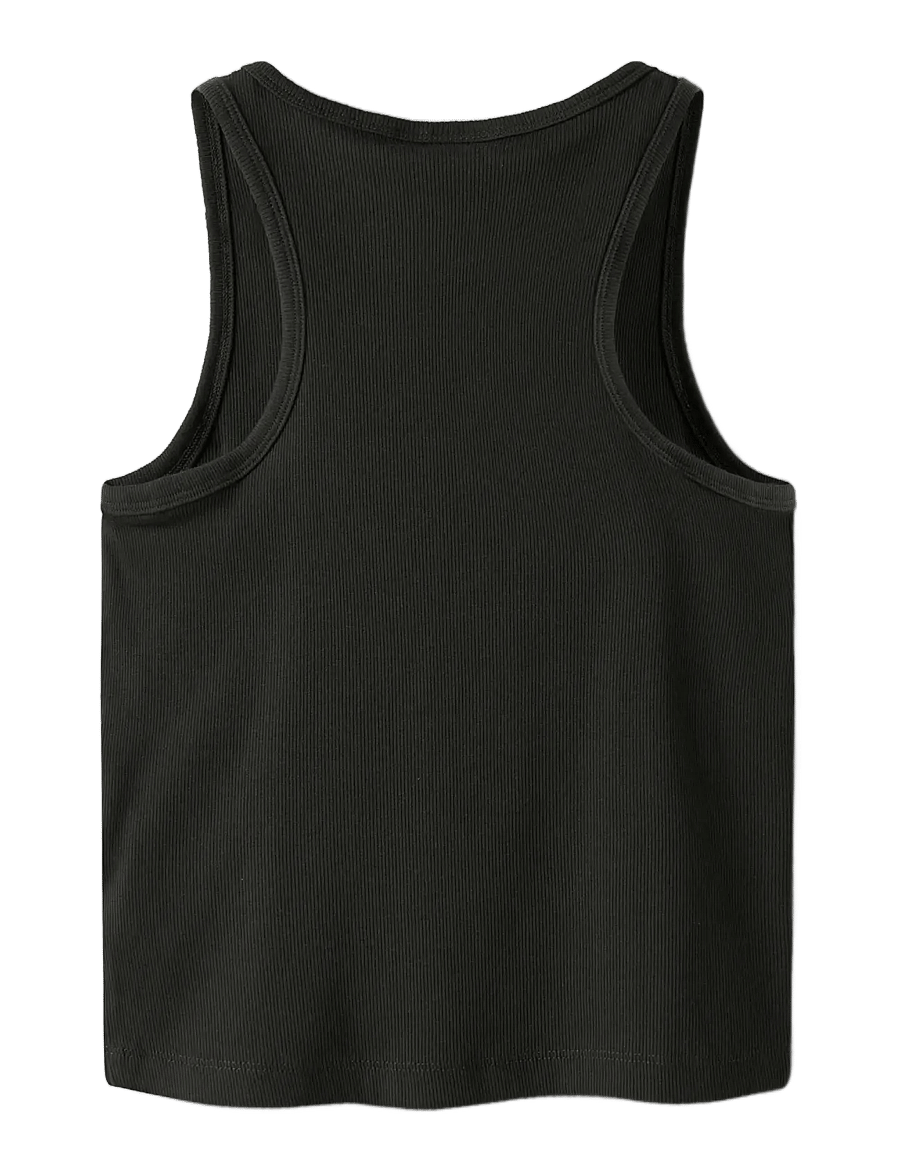 LMTD - NLFHINAJA CROP SOLID TANK TOP - tank tops - pirate black - 1