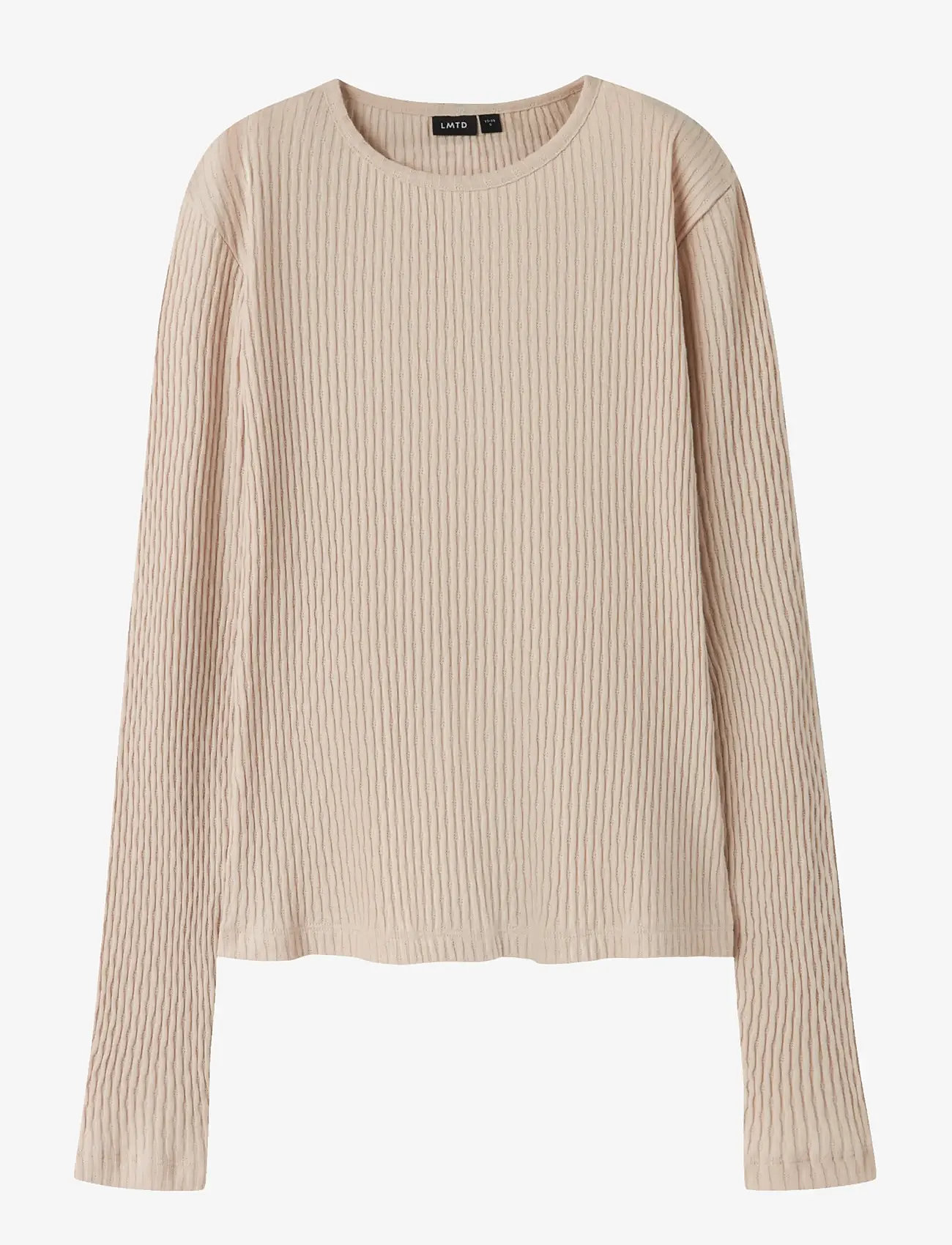 LMTD - NLFNINUSA LS O-NECK S TOP - long-sleeved t-shirts - oatmeal - 0