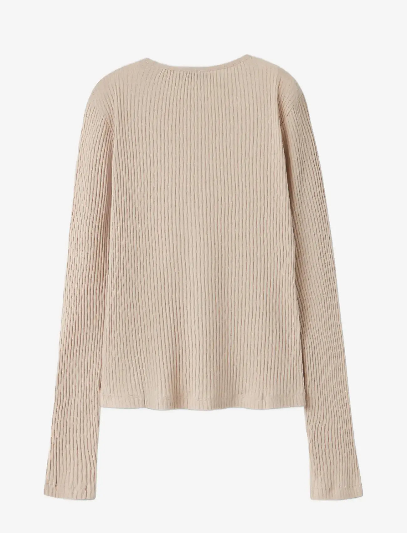 LMTD - NLFNINUSA LS O-NECK S TOP - long-sleeved t-shirts - oatmeal - 1